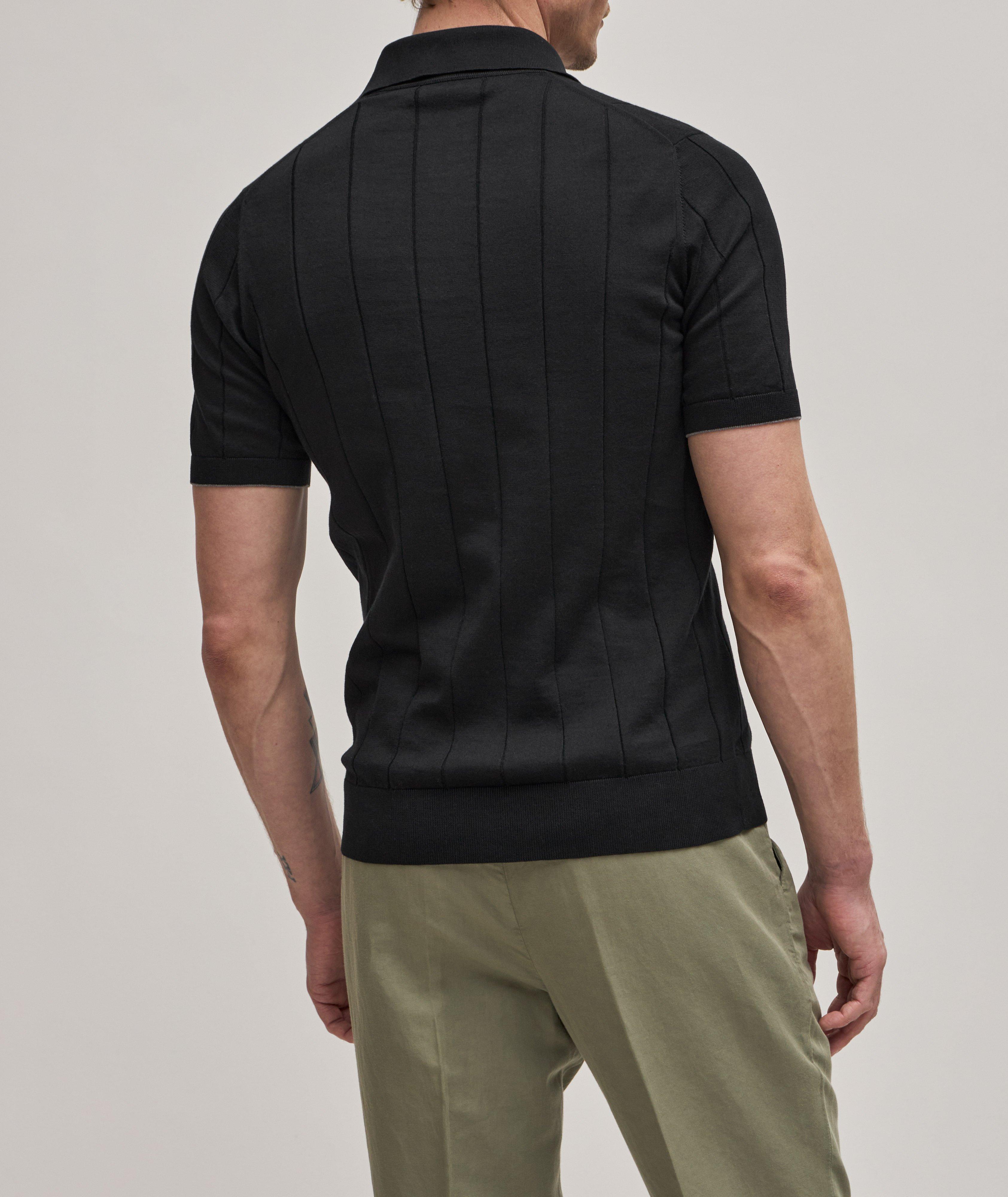 Wide Rib-Knit Cotton Polo image 3