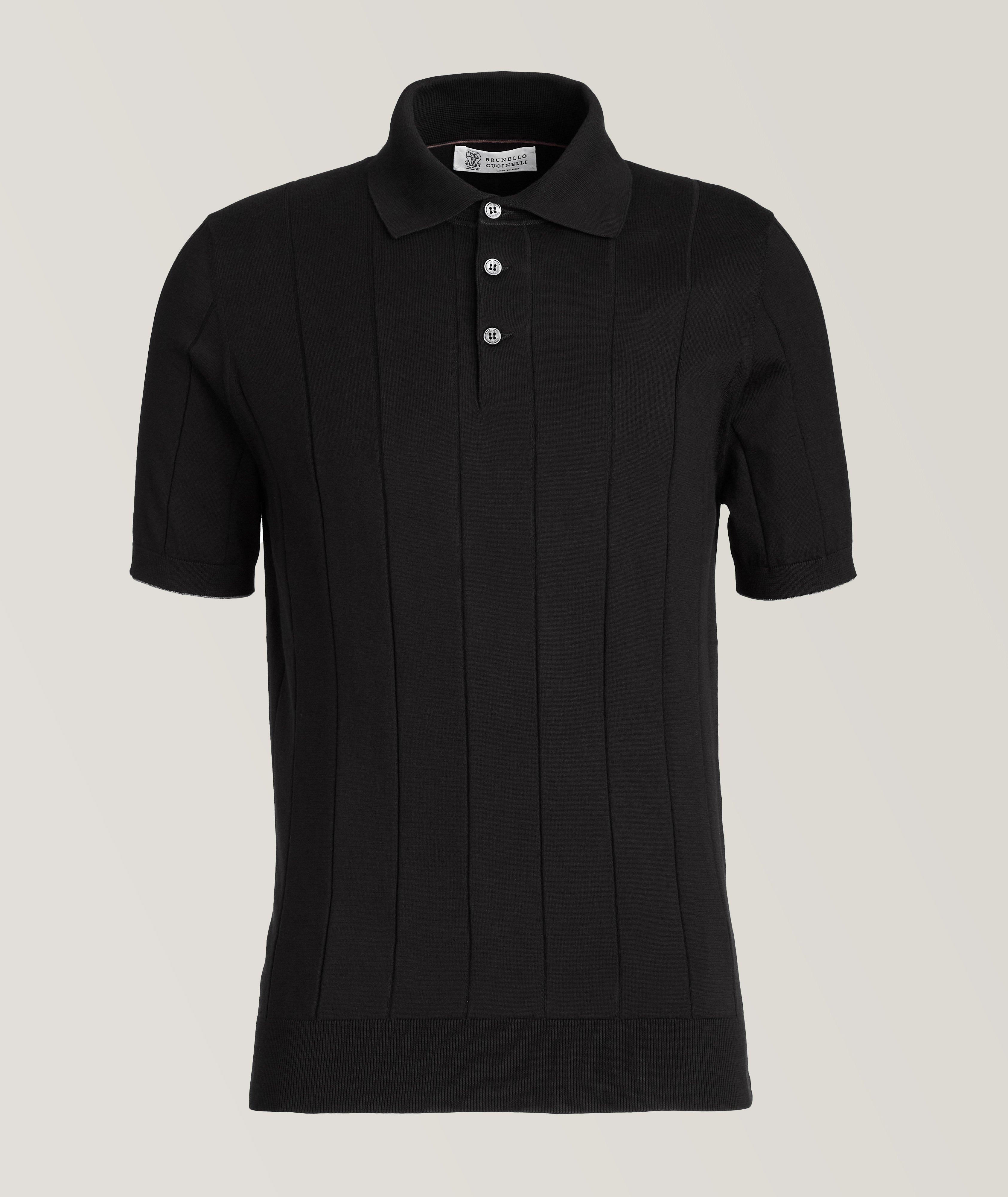 Wide Rib-Knit Cotton Polo image 0