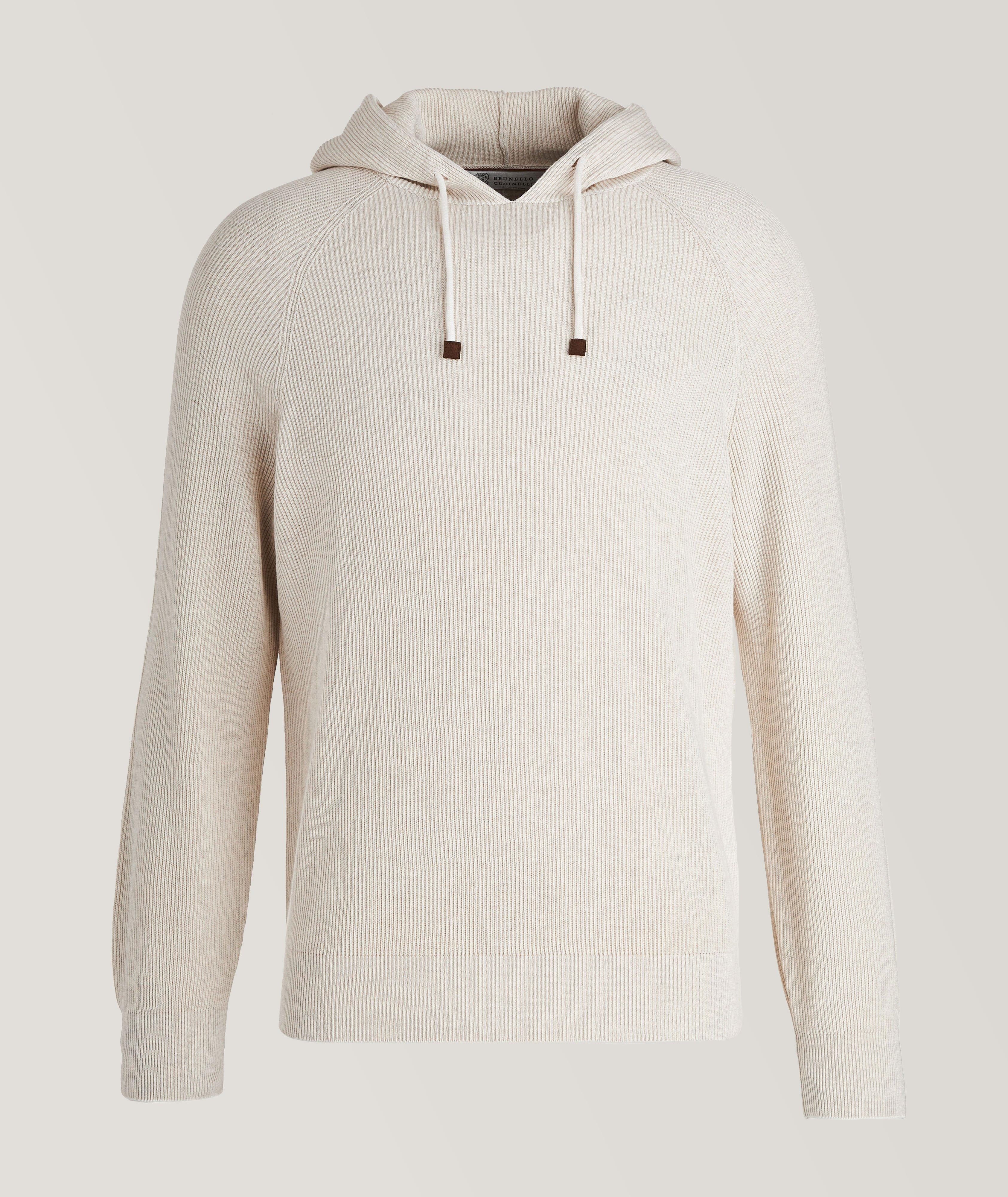 Cotton Rib Knit Hooded Pullover image 0