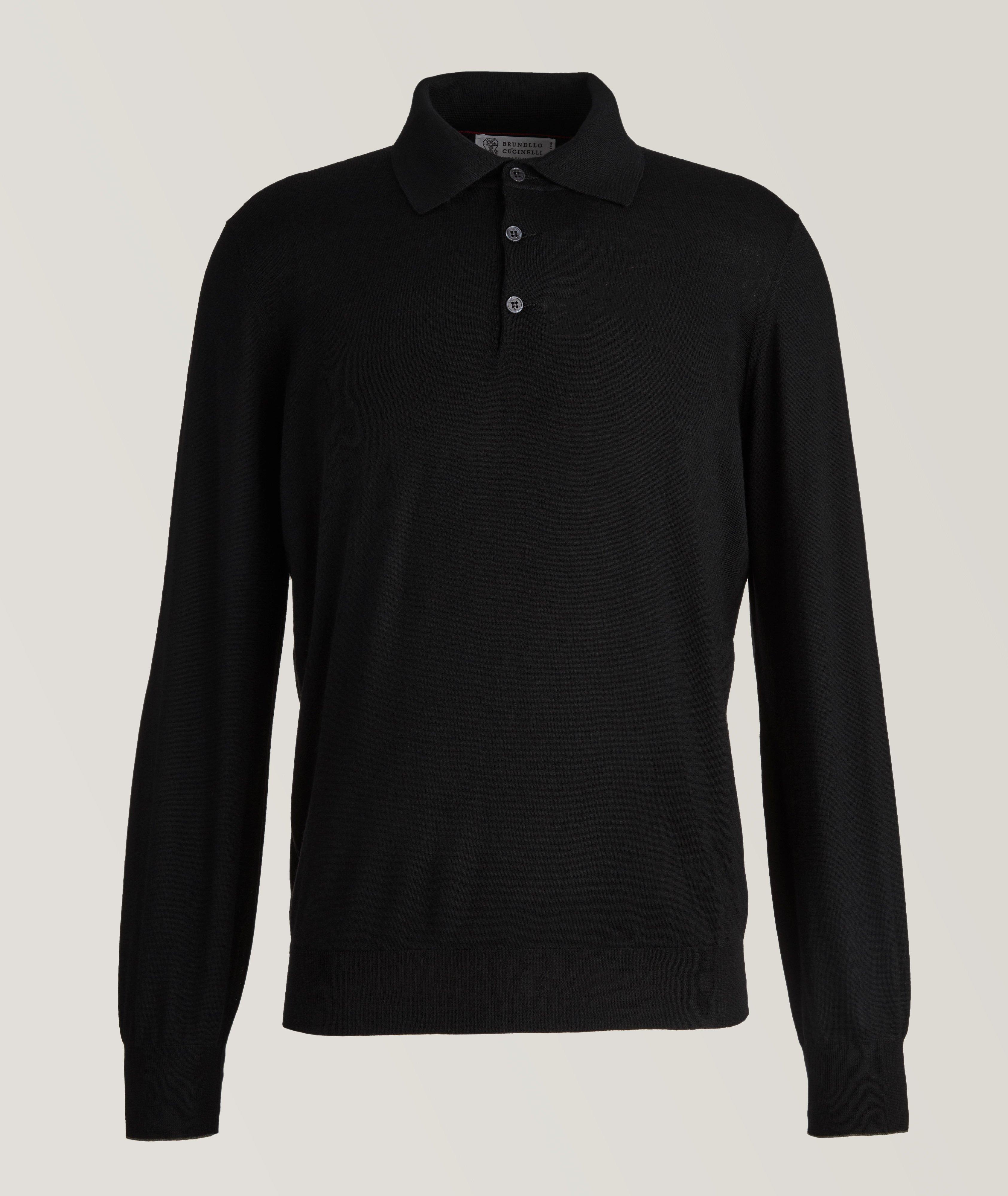 Long Sleeve Wool-Cashmere Polo image 0