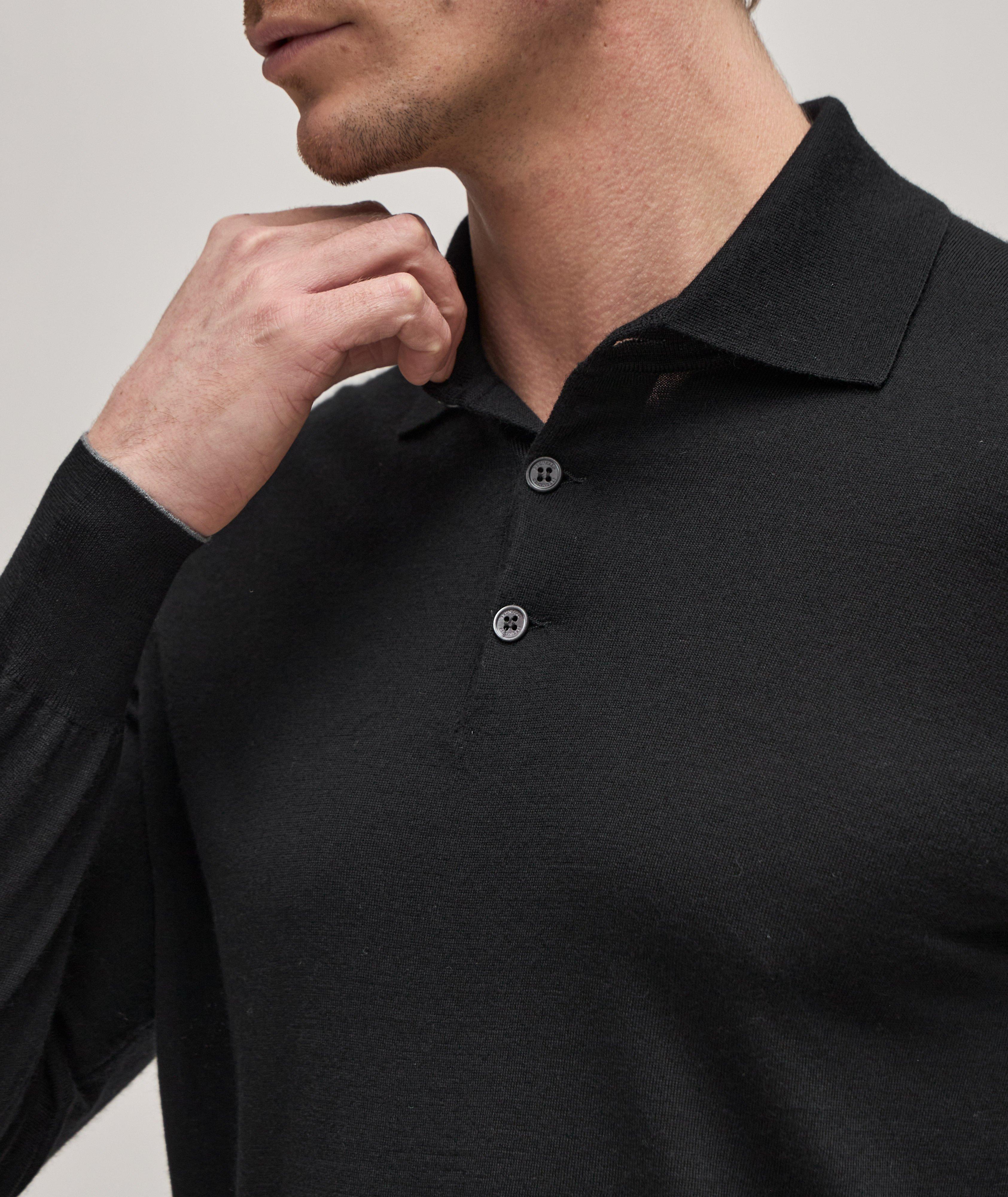Long Sleeve Wool-Cashmere Polo image 3