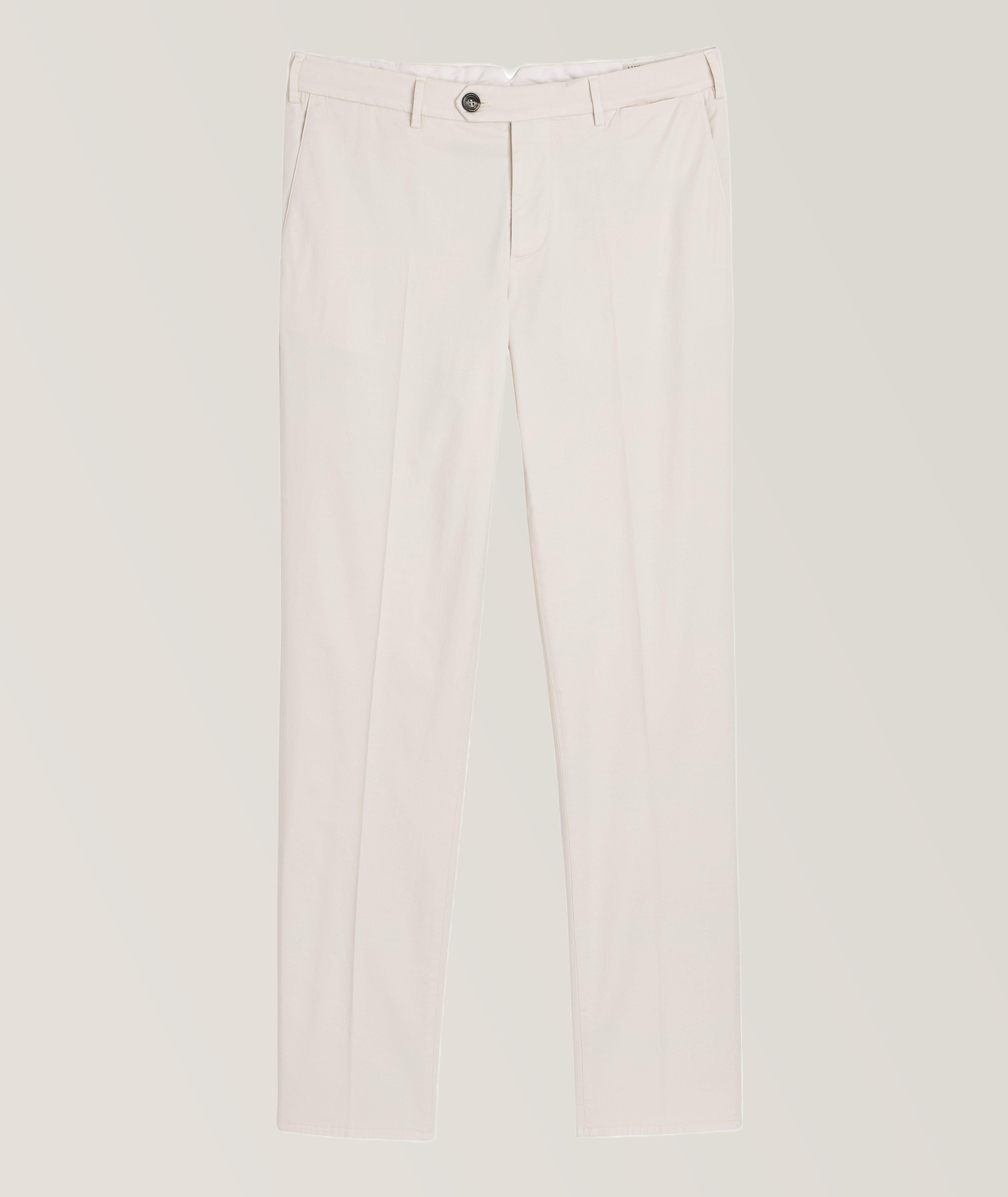 Brunello Cucinelli Italian-Fit Cotton-Stretch Trousers, Pants