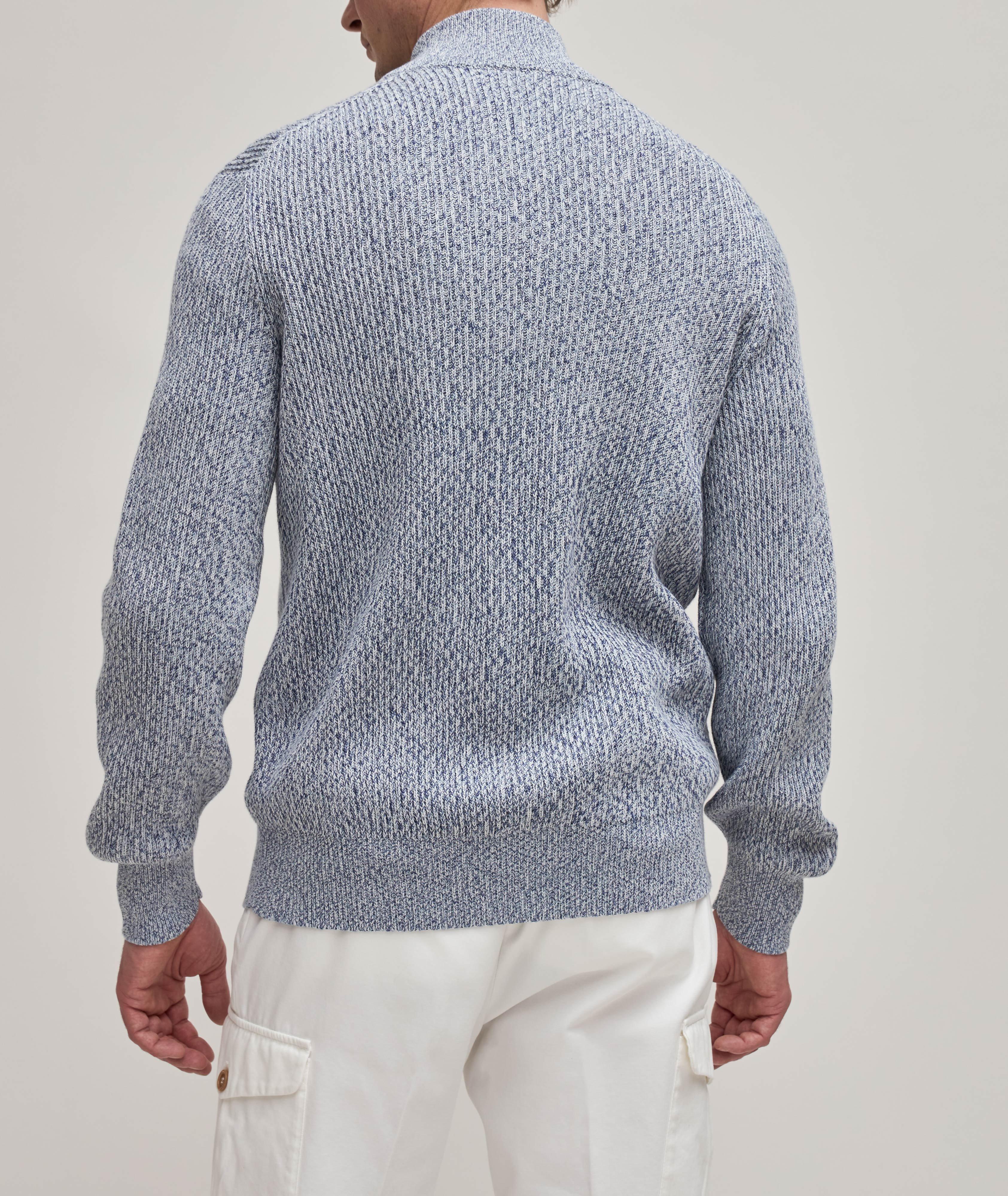 Cardigan en tricot côtelé de coton à glissière image 3