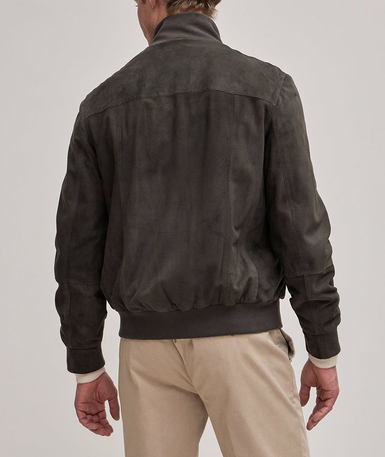 Perforated Suede Bomber Jacket image 3