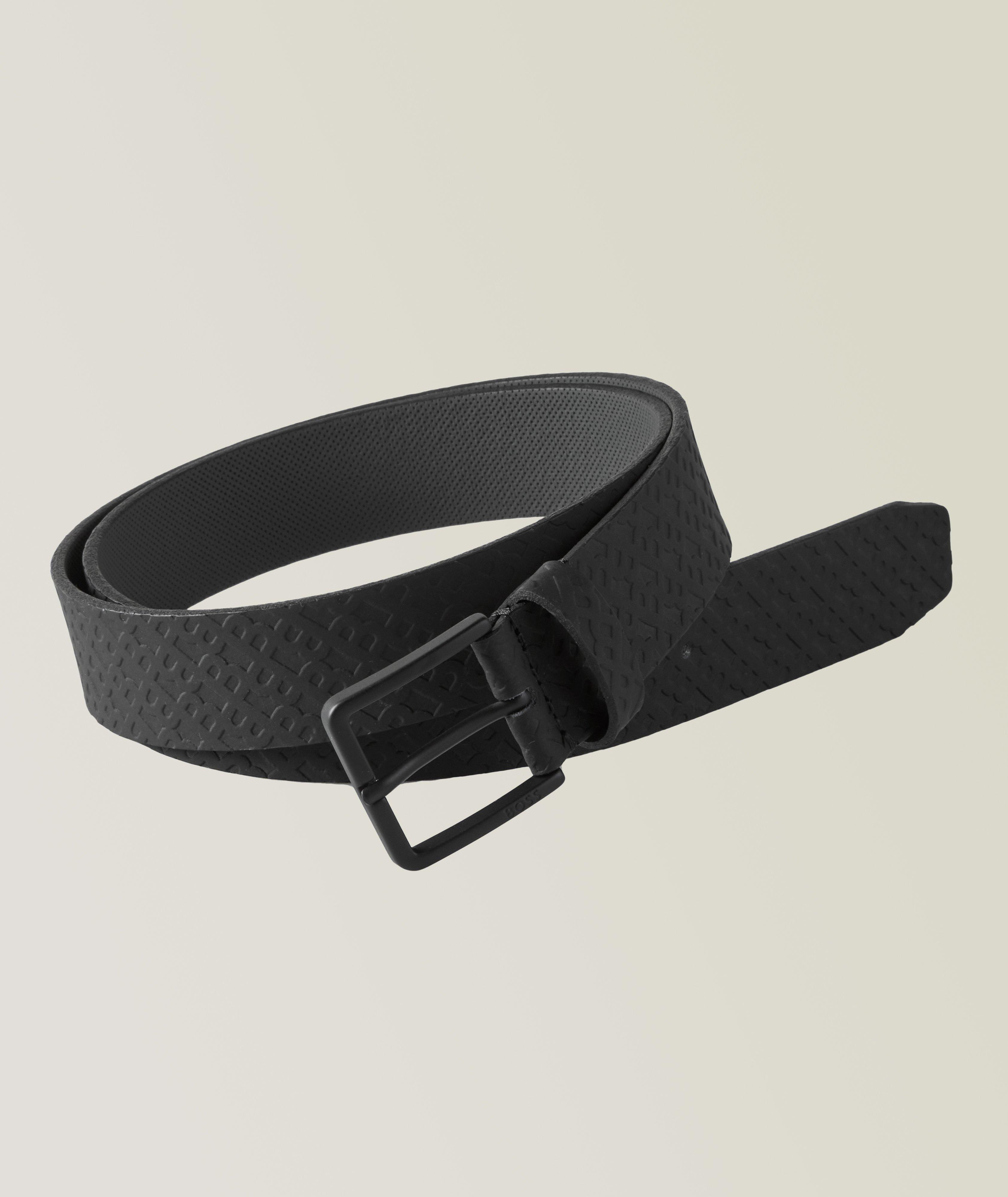 Ceinture en cuir caoutchouté à motif de monogrammes image 0