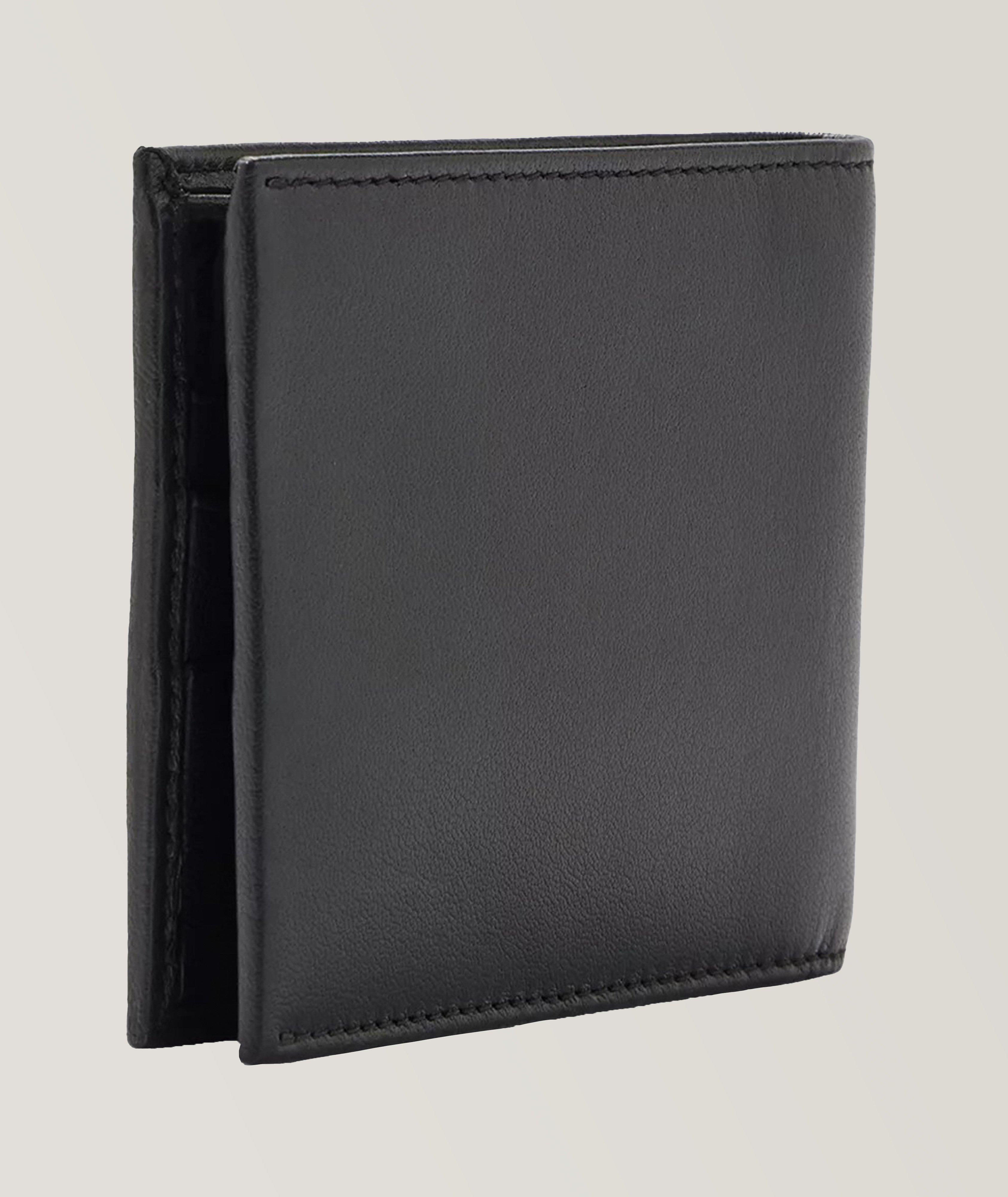 Portefeuille plié en cuir avec logo image 2