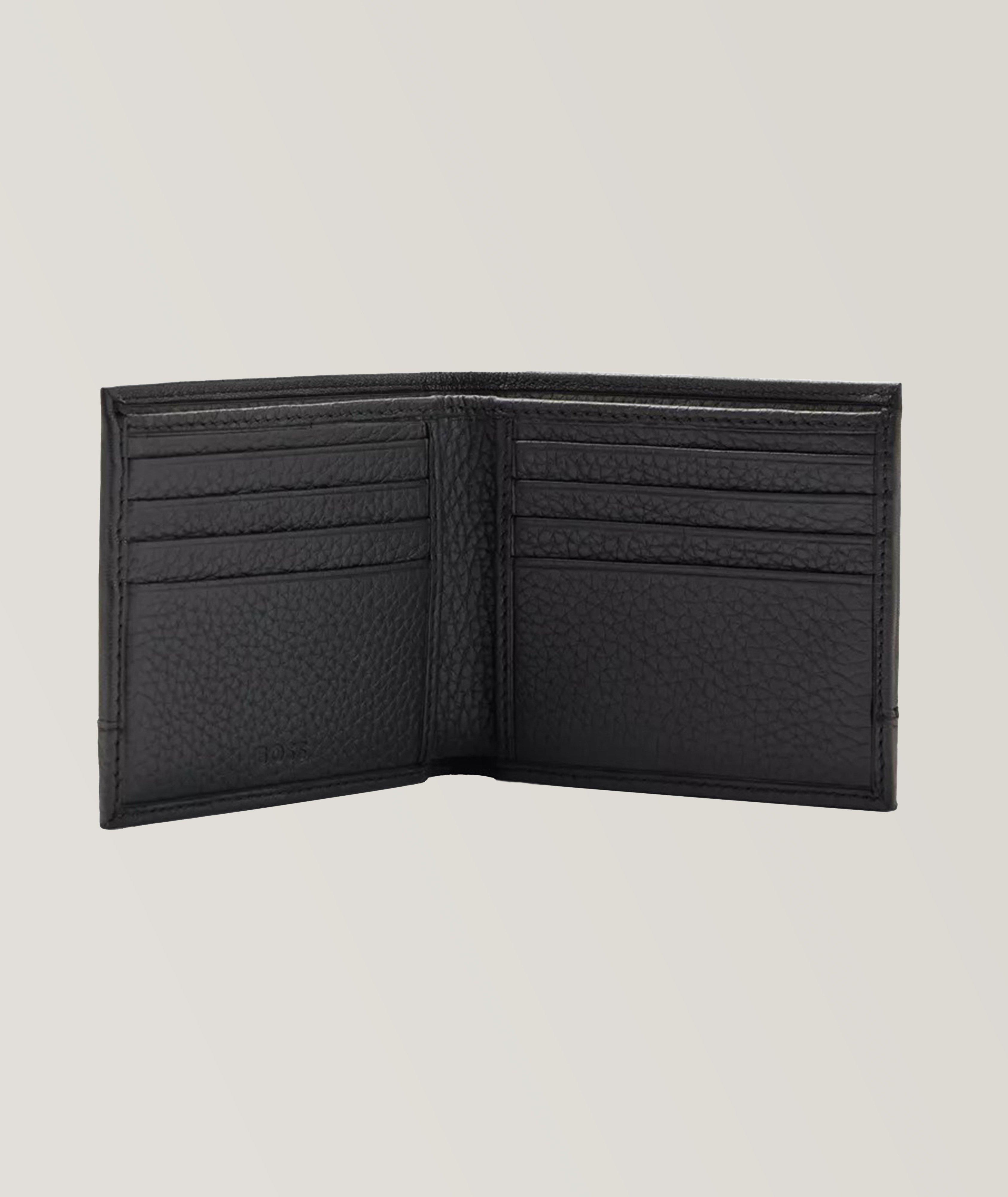 Grain Leather Logo Lettering Bifold Wallet image 1