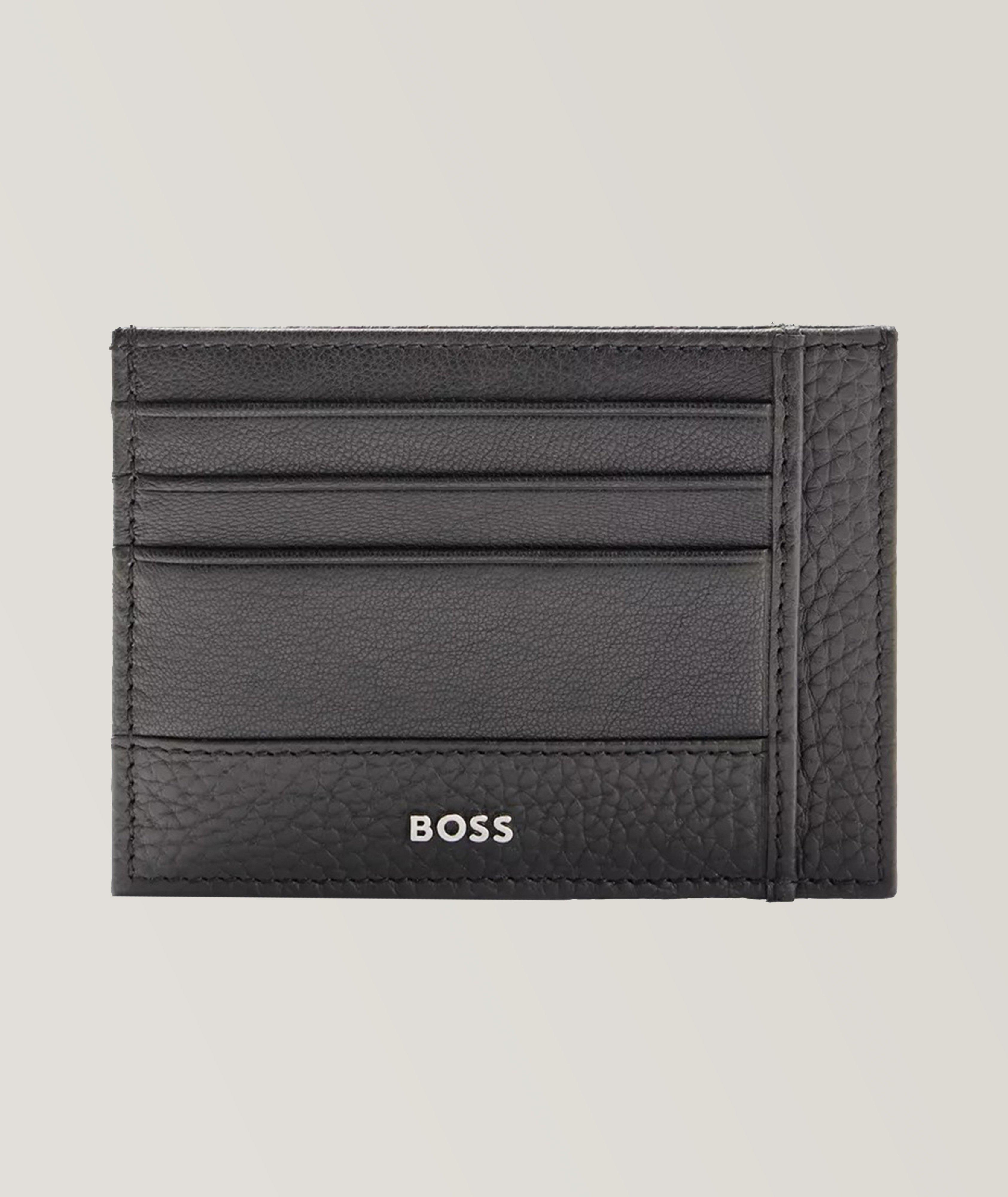 BOSS Grained Leather Card Holder | Wallets | Harry Rosen