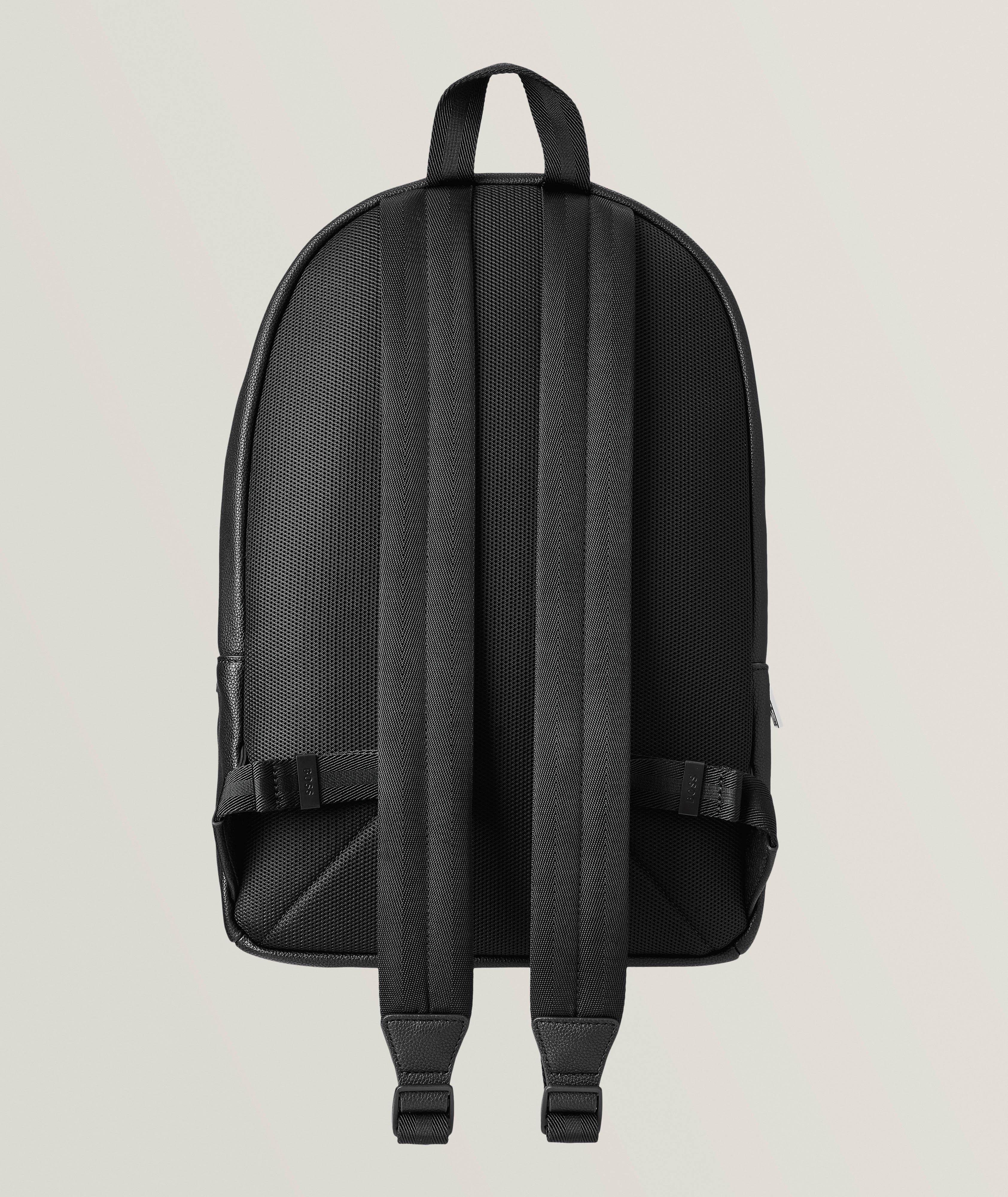 Ray Grained Leather Logo Embossed Backpack image 3