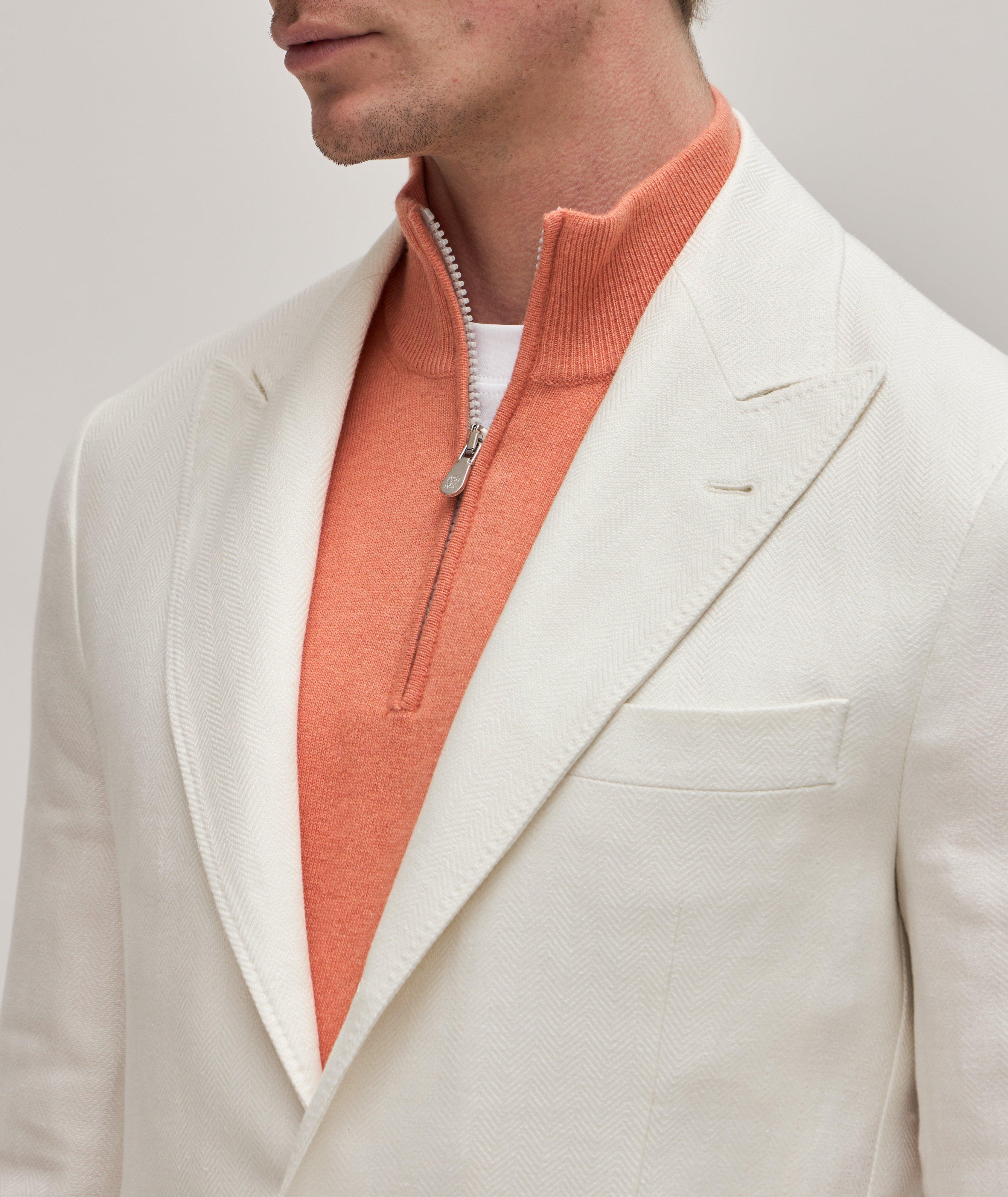 Brunello Cucinelli LinenWoolSilk Herringbone Unstructured Sports