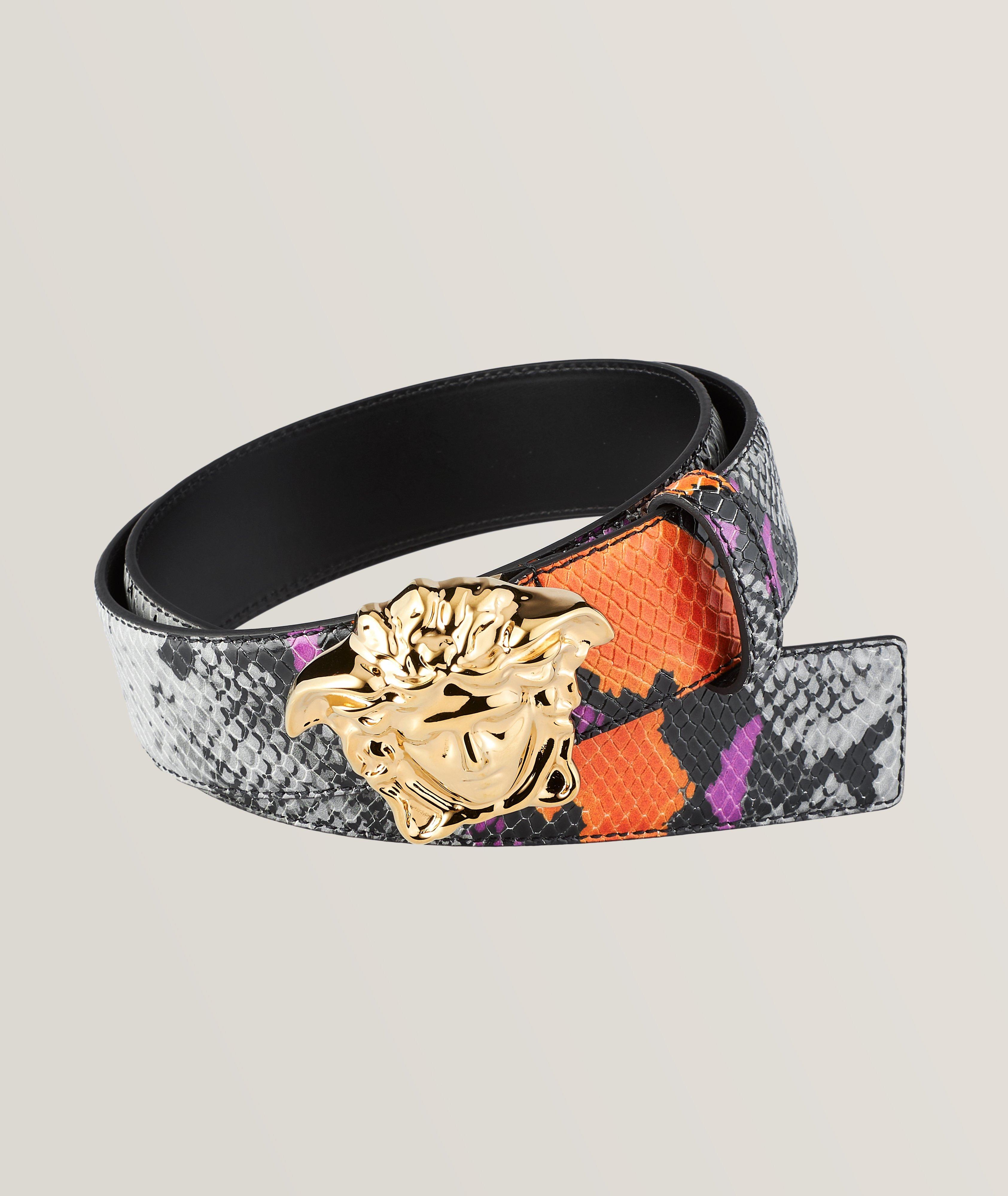 Snake Skin Print Leather Belt image 0