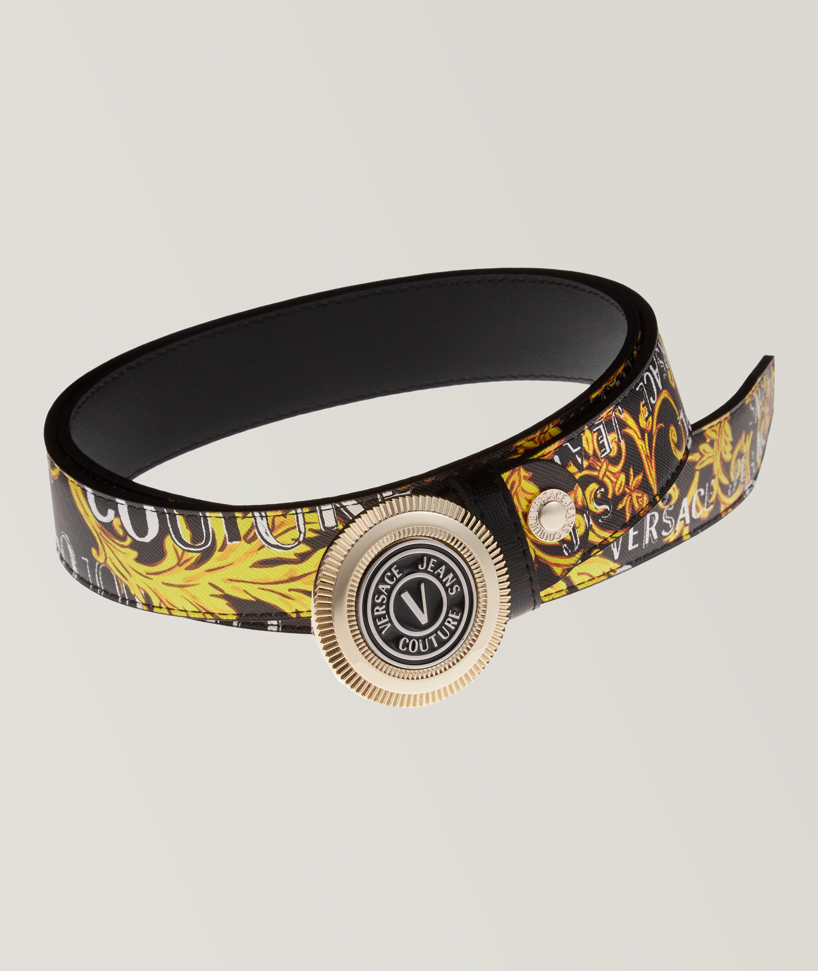 Allover Barocco Print V-Emblem Belt image 0