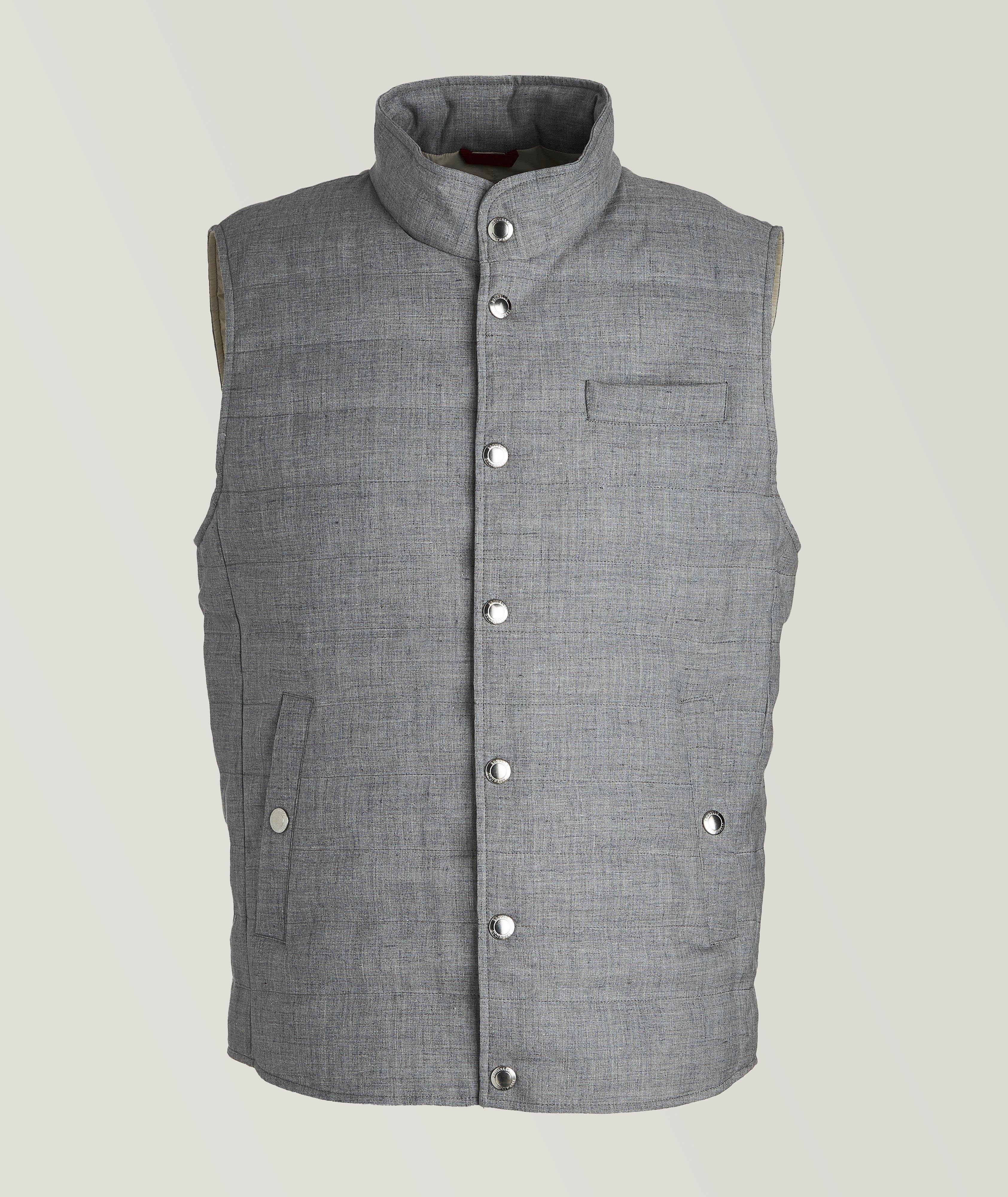 Crosshatch Linen-Wool Down Vest image 0