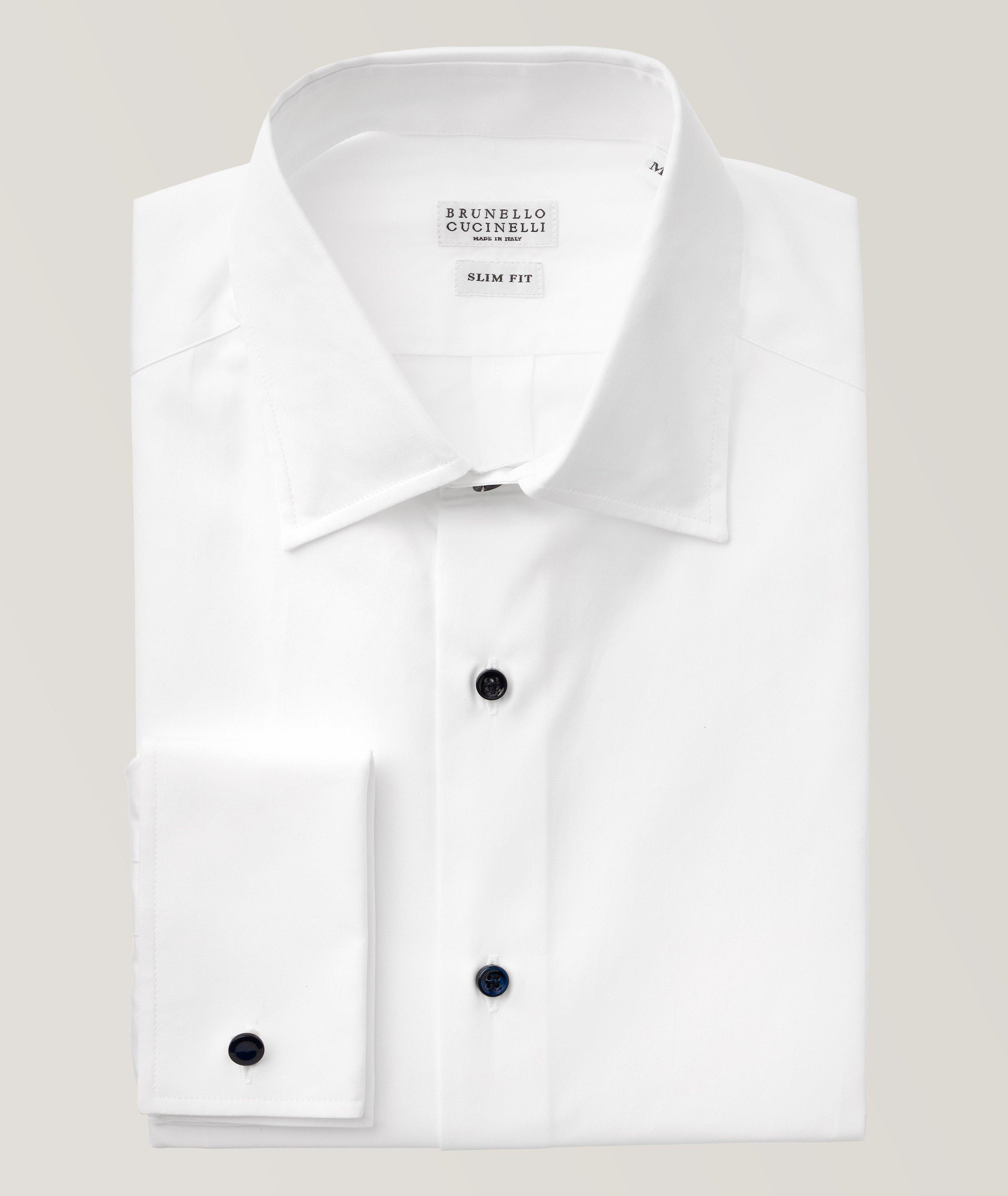 Brunello Cucinelli Slim-Fit Tuxedo Dress Shirt
