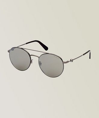Moncler Matte Ruthenium Mirrored Lens Sunglasses