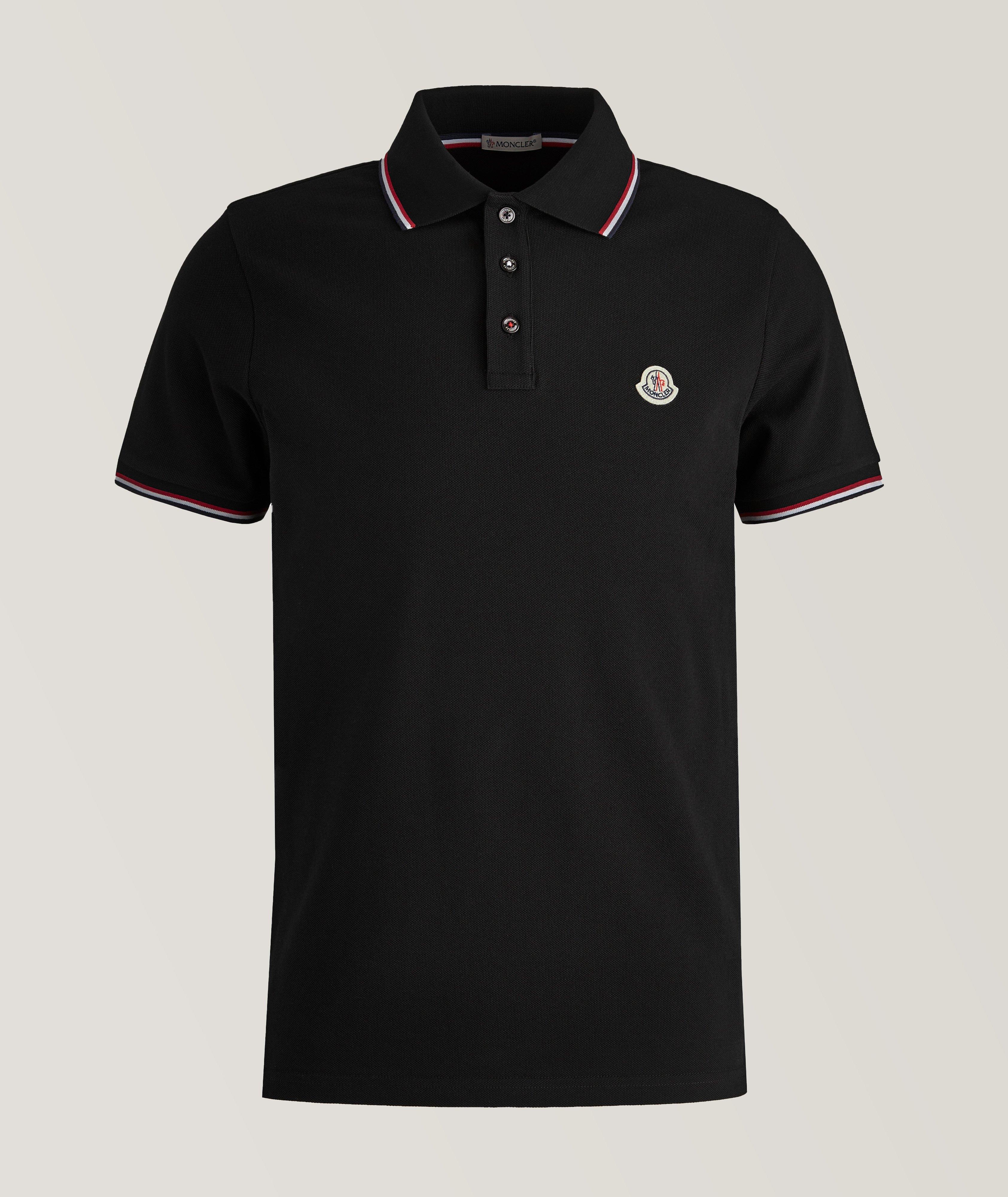 Moncler Tri-Colour Detailed Piqué Cotton Polo