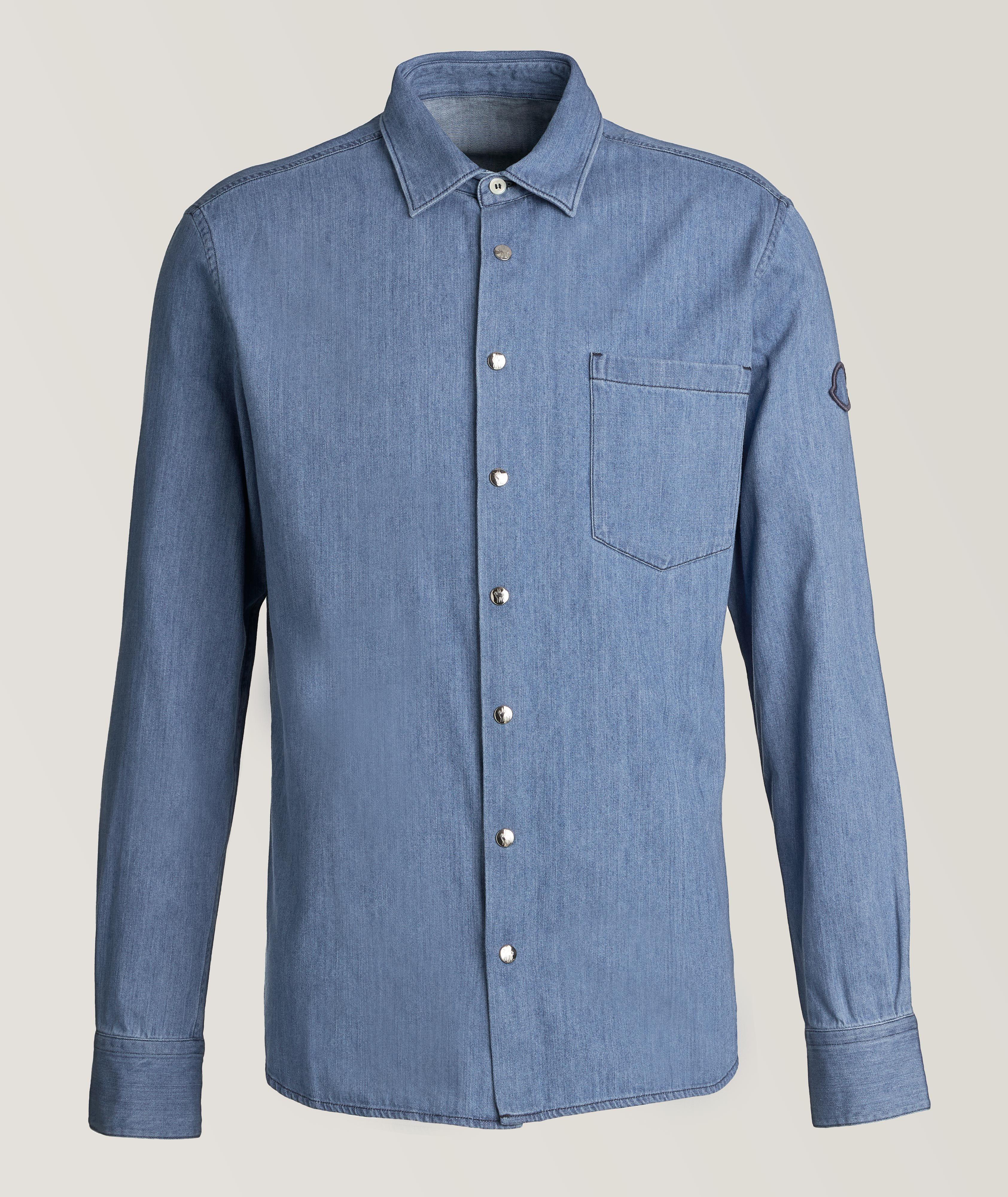 Moncler Camicia Light Wash Denim Sport Shirt | Sport Shirts