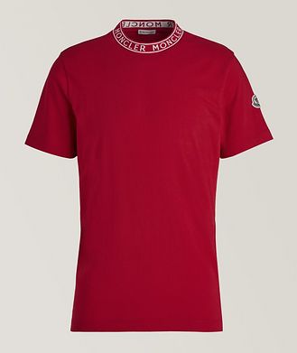 Moncler T-shirt en coton à encolure ronde avec logos