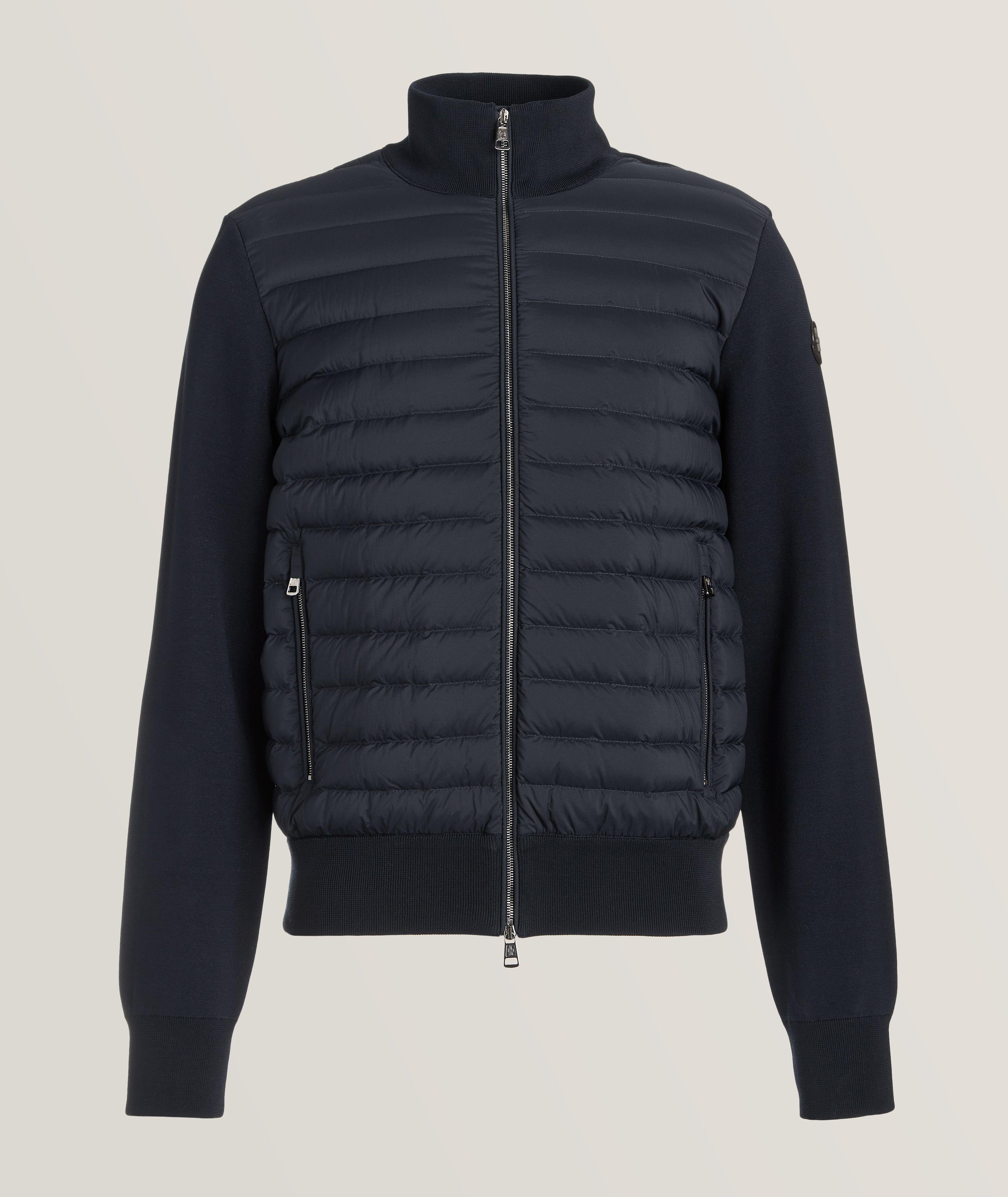 Moncler Quilted Front Hybrid Cardigan, Sweaters & Knits