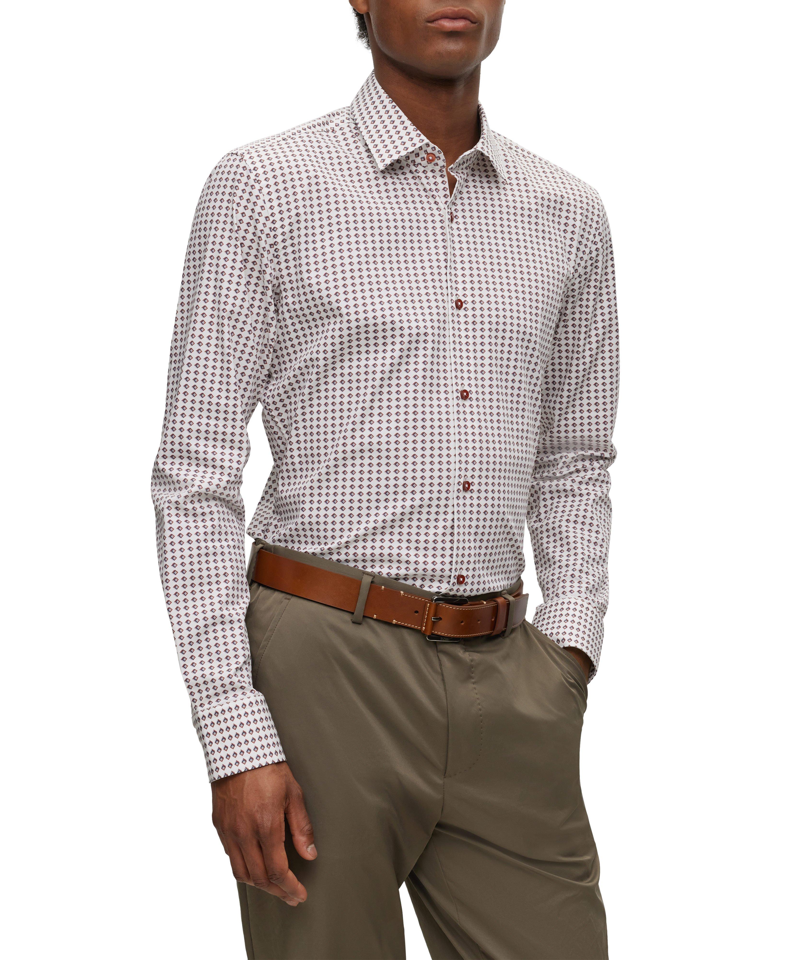 Hank All-Over Geometric Stretch-Cotton Dress Shirt image 2