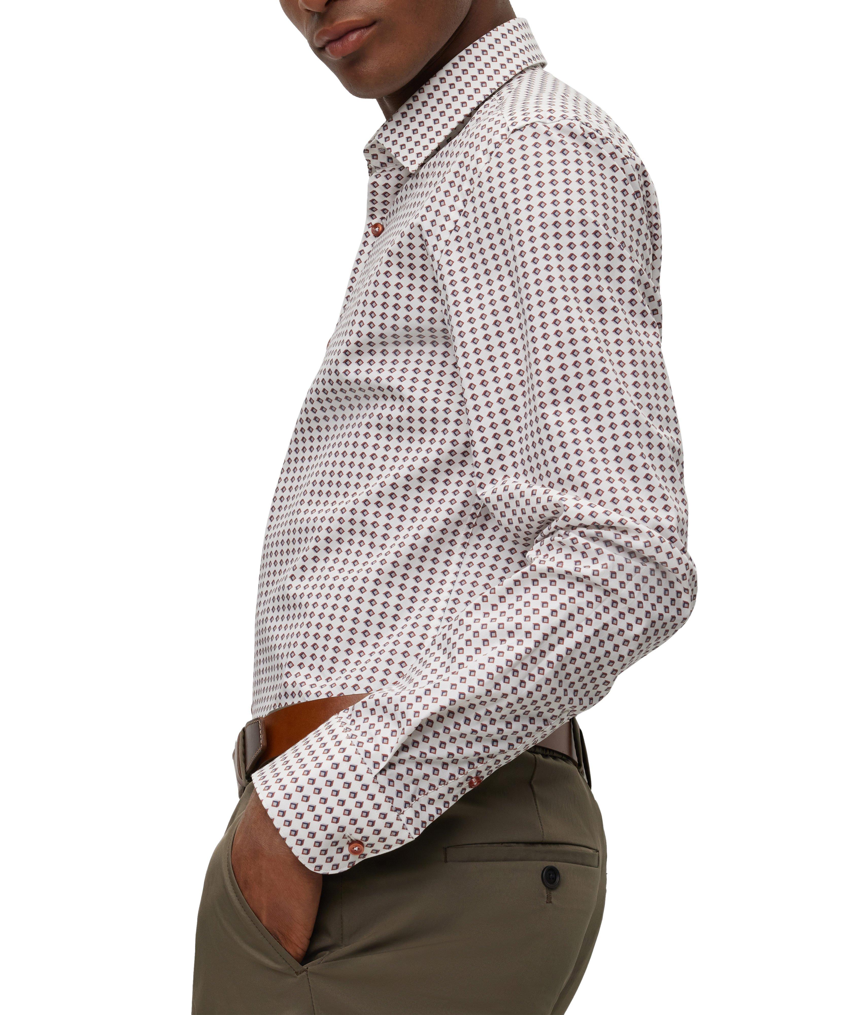 Hank All-Over Geometric Stretch-Cotton Dress Shirt image 4