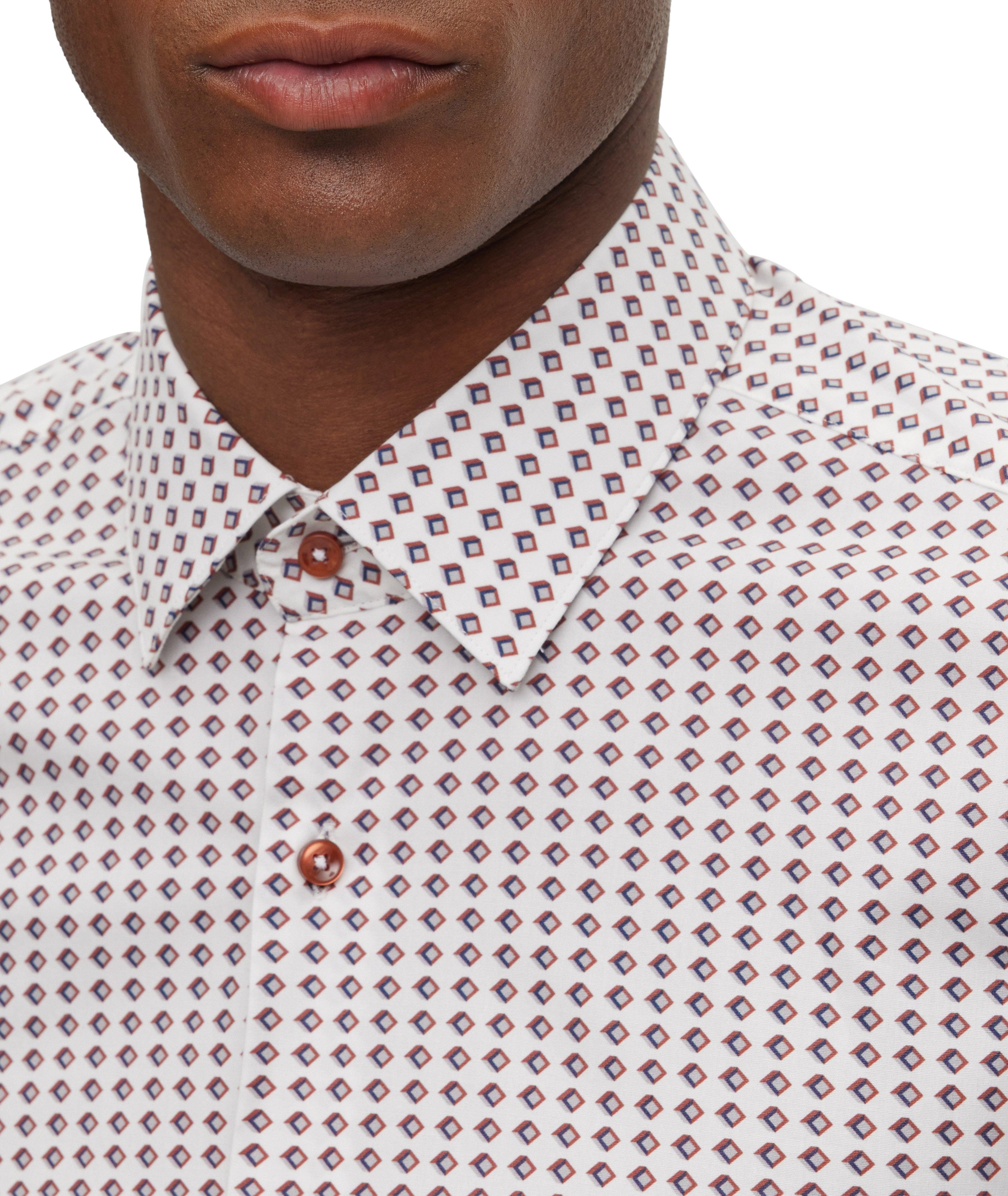 Hank All-Over Geometric Stretch-Cotton Dress Shirt image 5