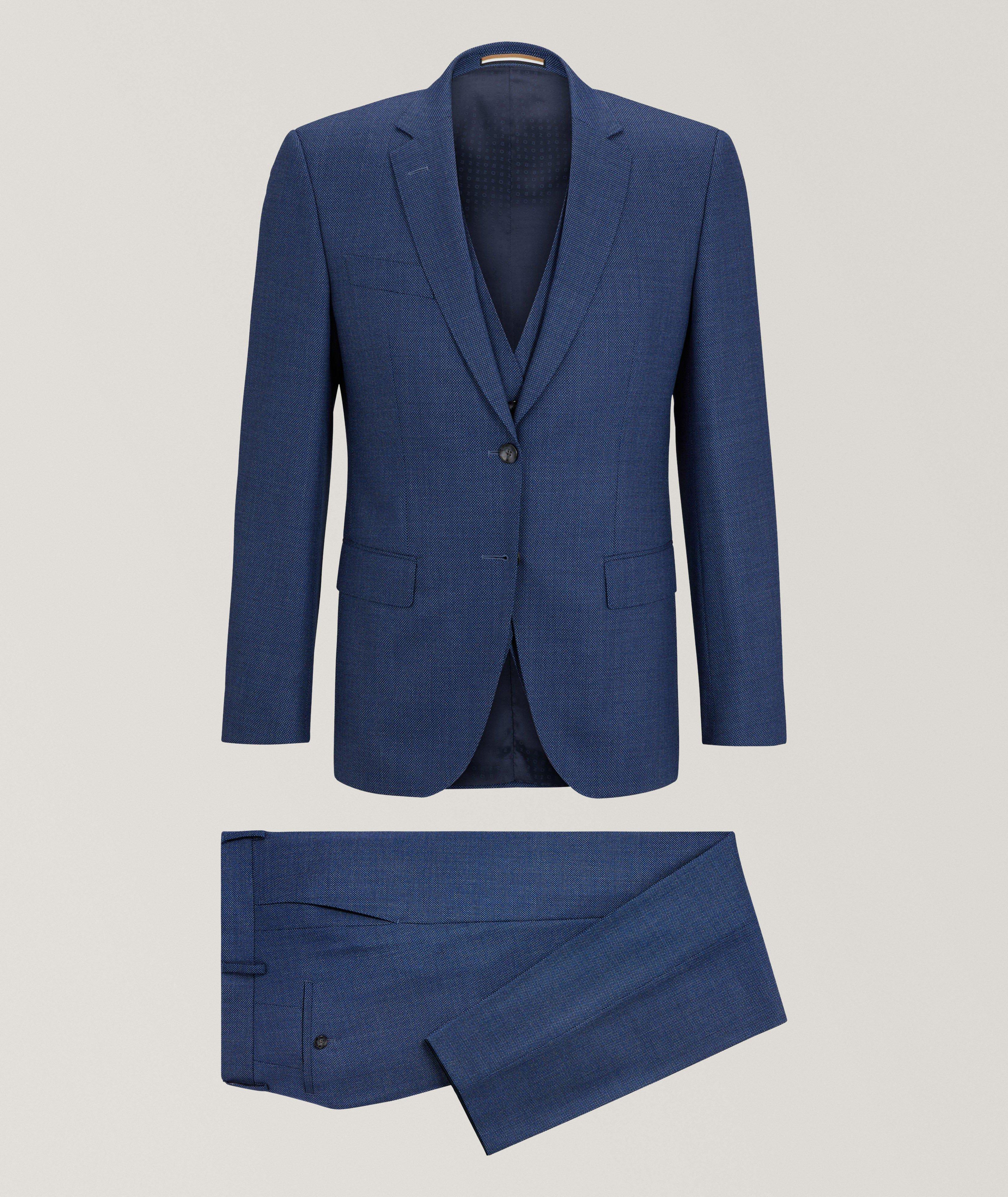 BOSS Slim-Fit Micro-Pattern Virgin-Wool Blend Suit | Suits | Harry Rosen