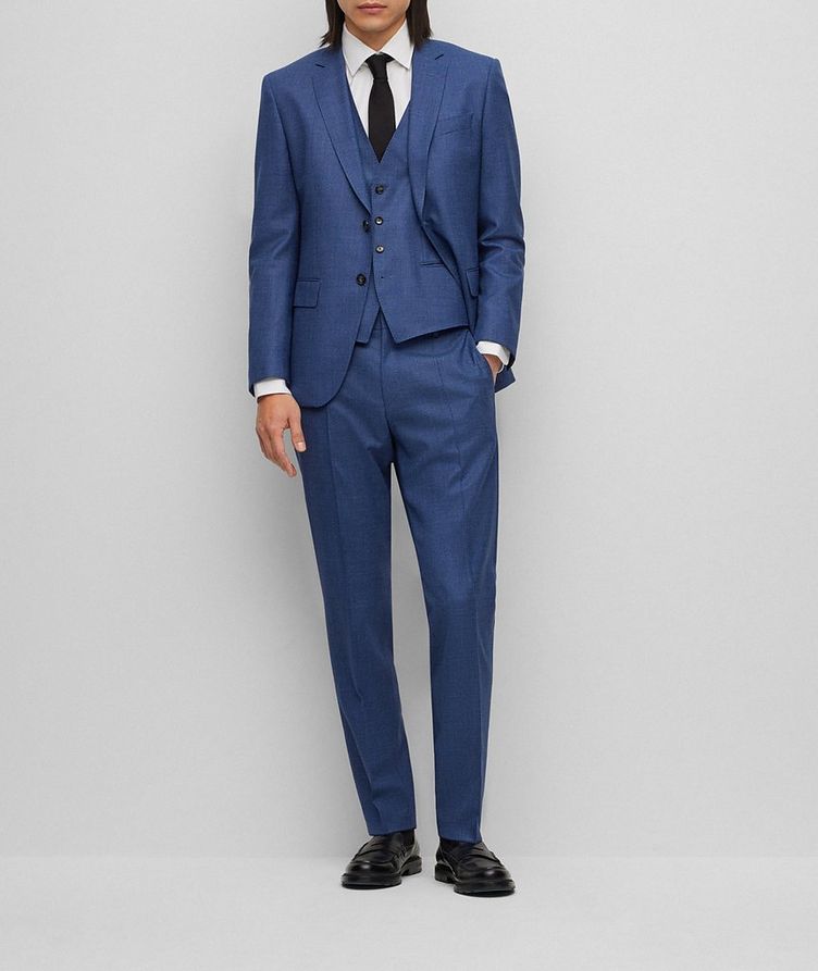 Slim-Fit Micro-Pattern Virgin-Wool Blend Suit image 1