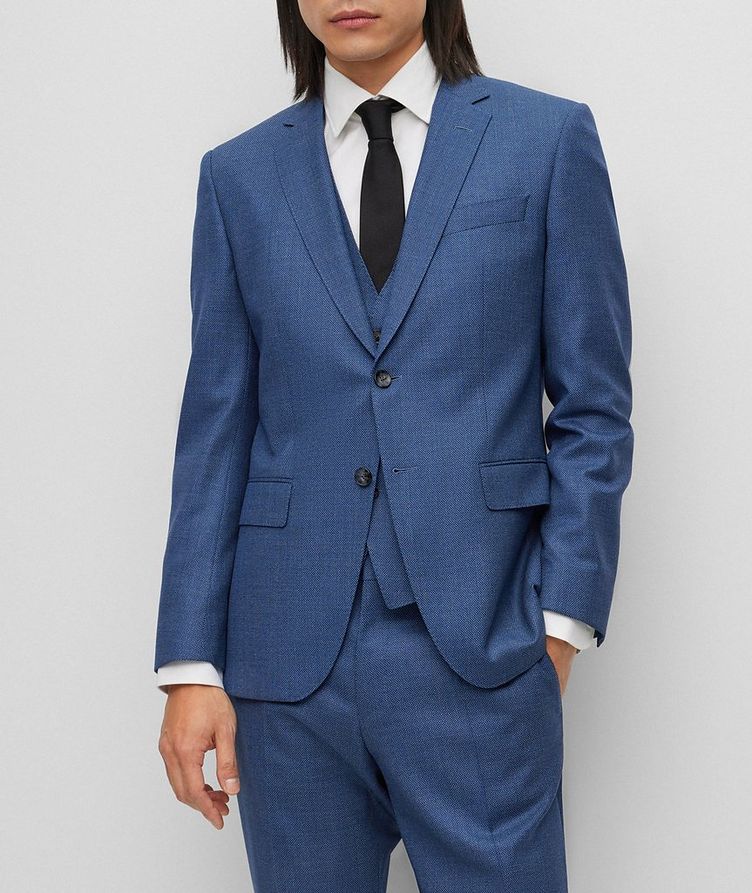 Slim-Fit Micro-Pattern Virgin-Wool Blend Suit image 2