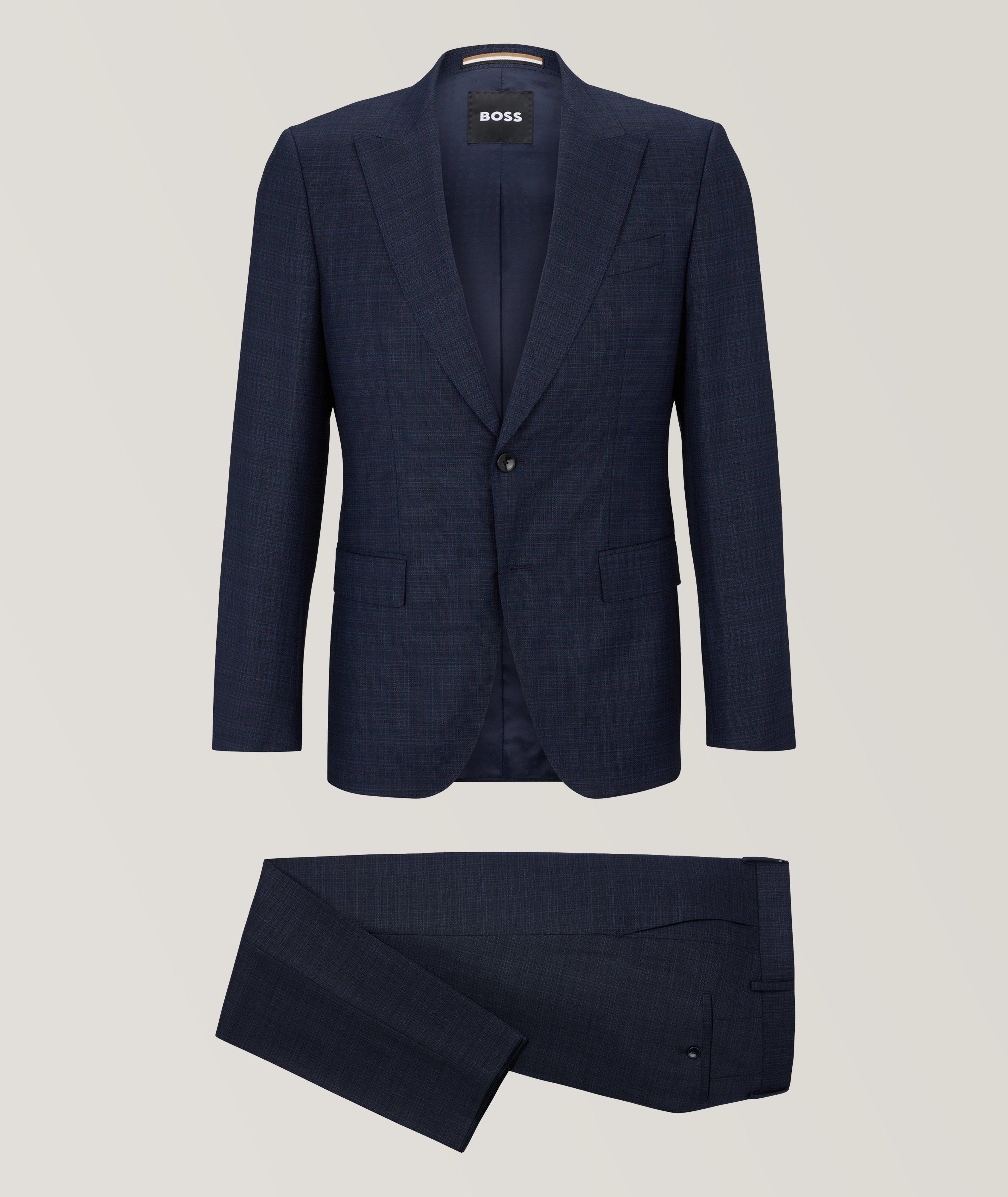 Slim-Fit Check Stretch-Wool Suit image 0