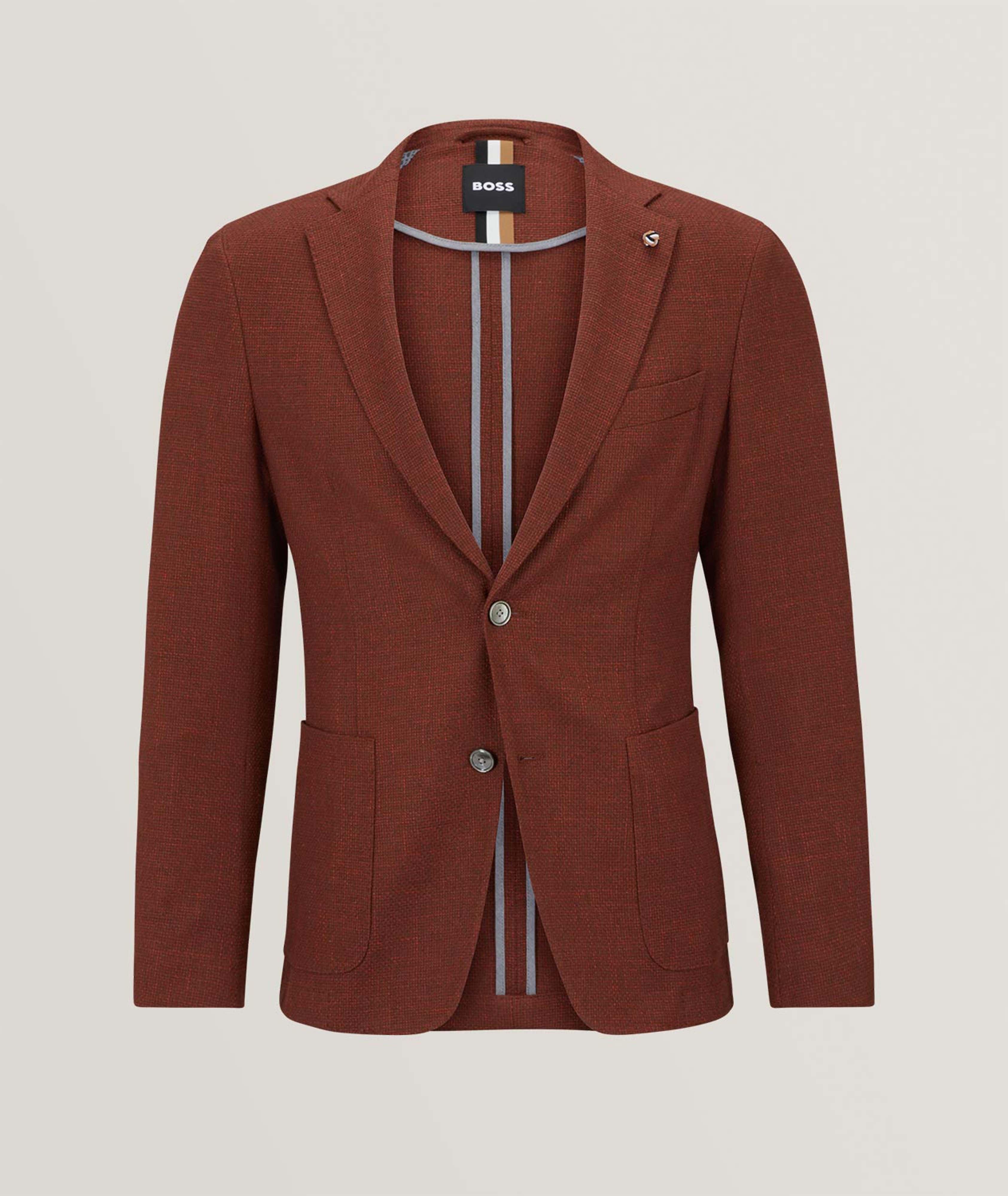 Slim-Fit Basket Weave Cotton-Blend Sport Jacket image 0