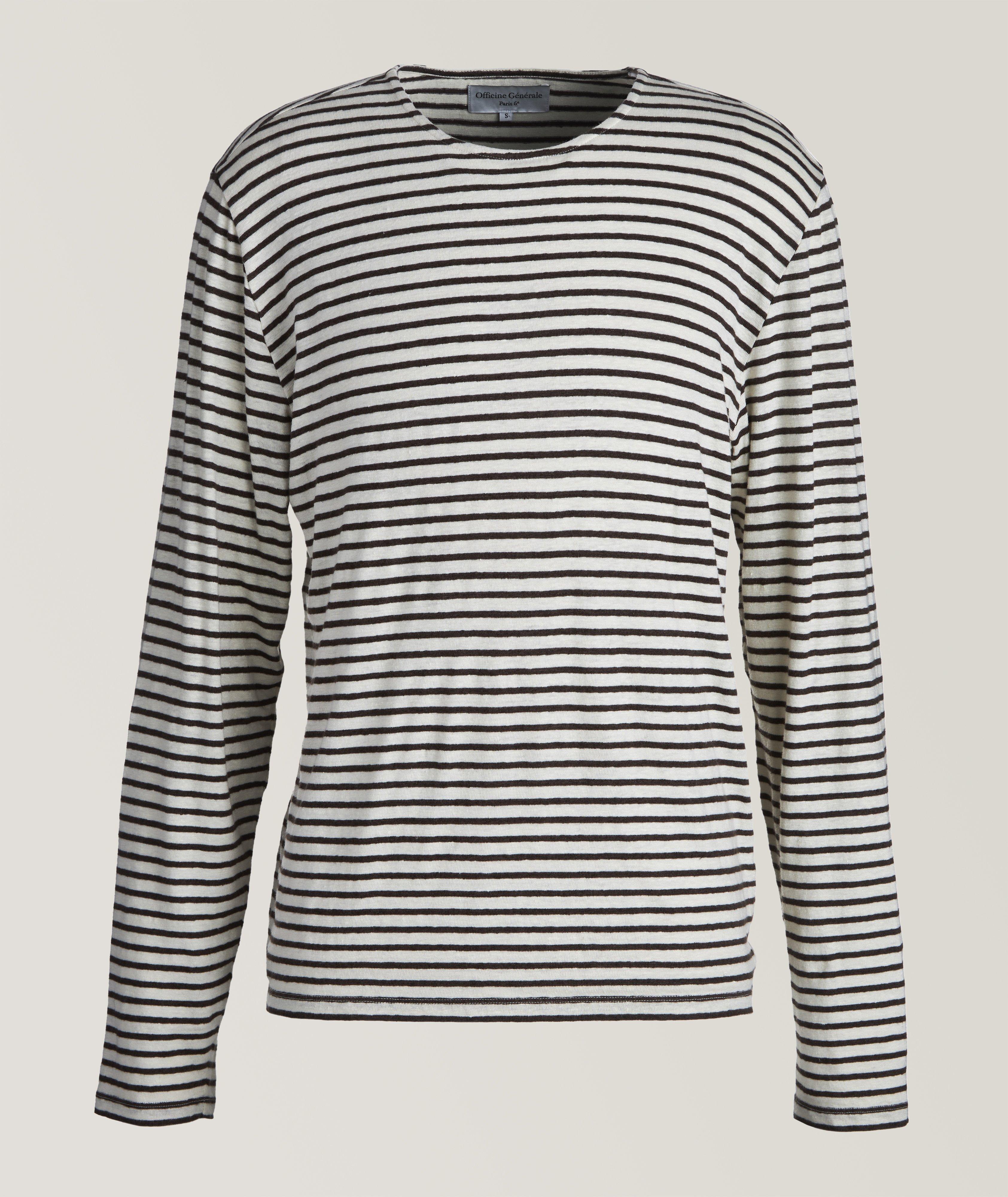 Long-Sleeve Striped Pattern Cotton Sweatshirt image 0