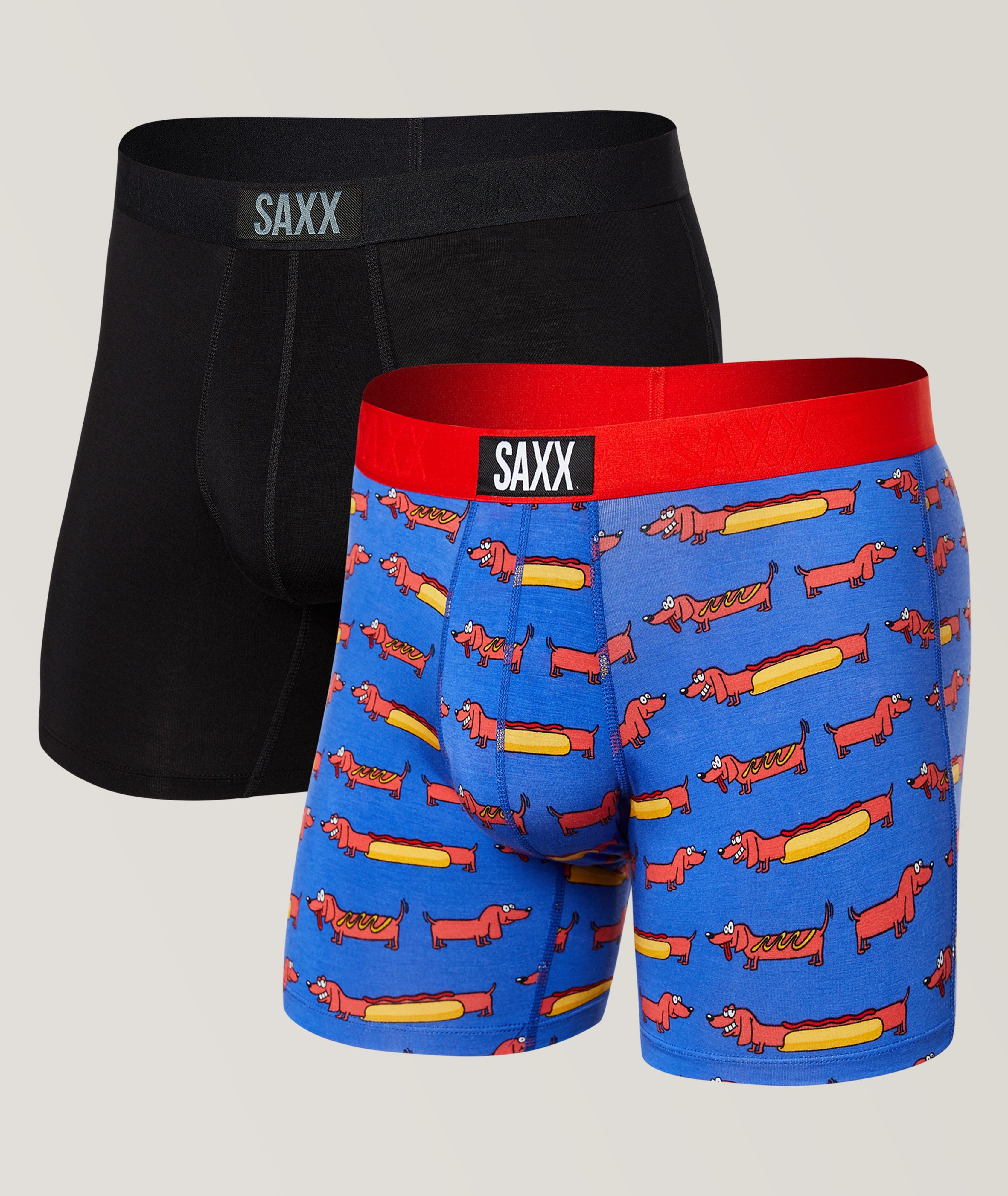 Slim-Fit Two-Pack Weiner Dog Pattern Boxer Briefs image 0