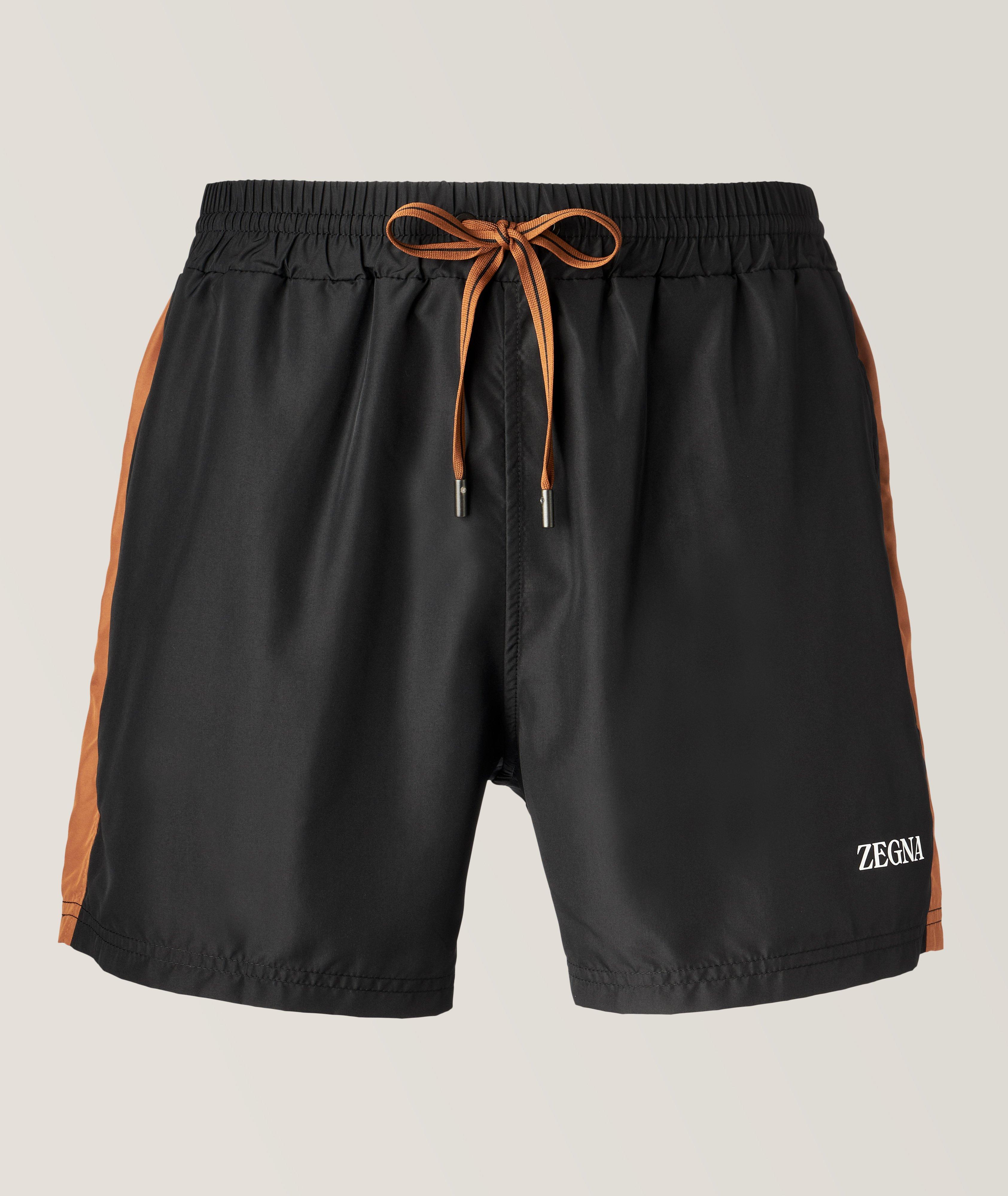 Contrast Stripe Packable Swim Trunks  image 0