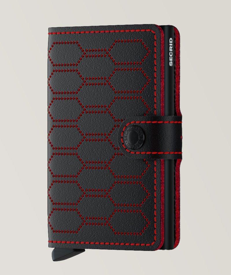 Geometric Patterned Leather Mini Wallet image 0