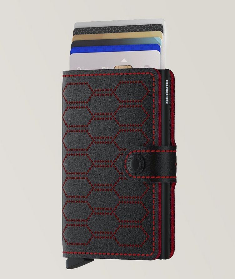 Geometric Patterned Leather Mini Wallet image 4