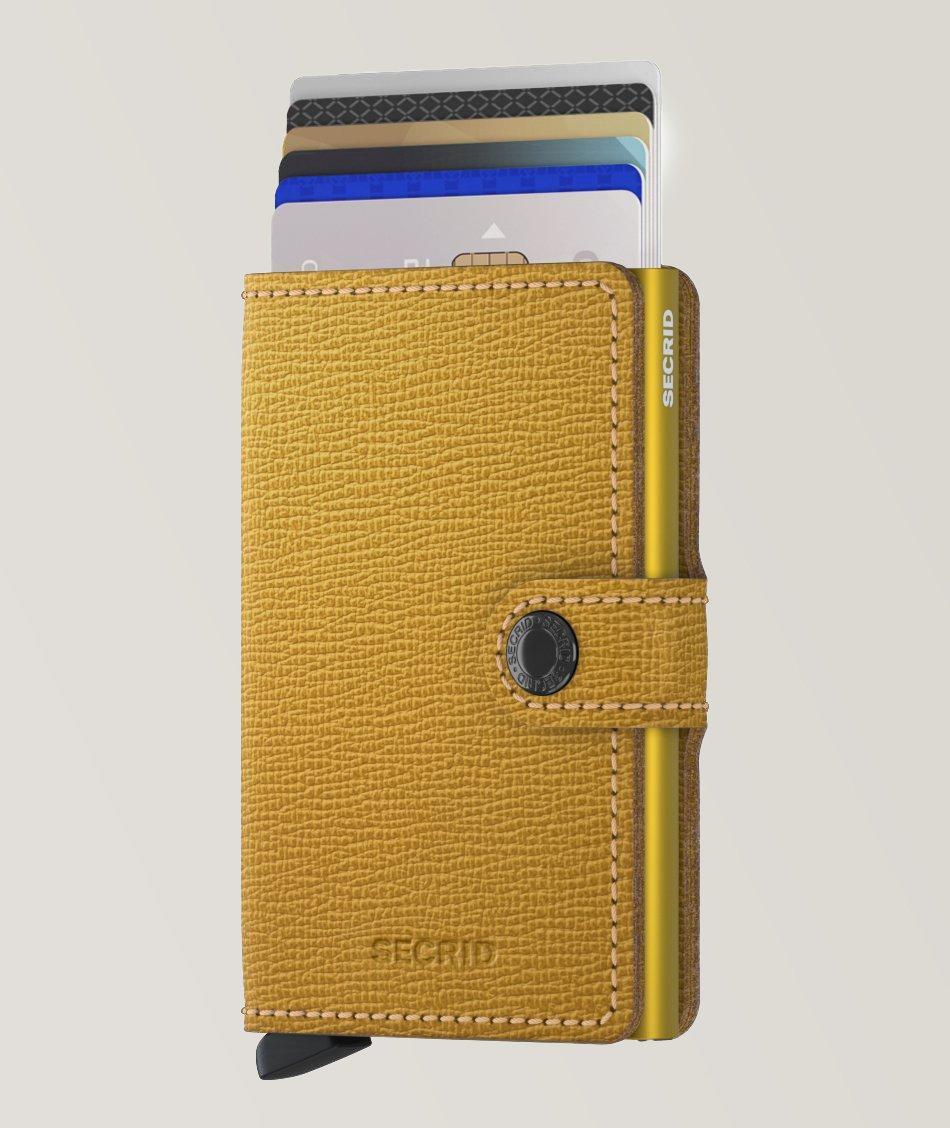 Grained Leather Ochre Mini Wallet image 4