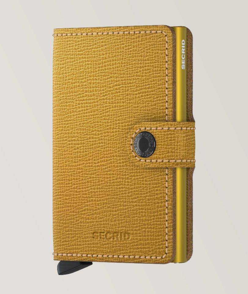 Grained Leather Ochre Mini Wallet image 0