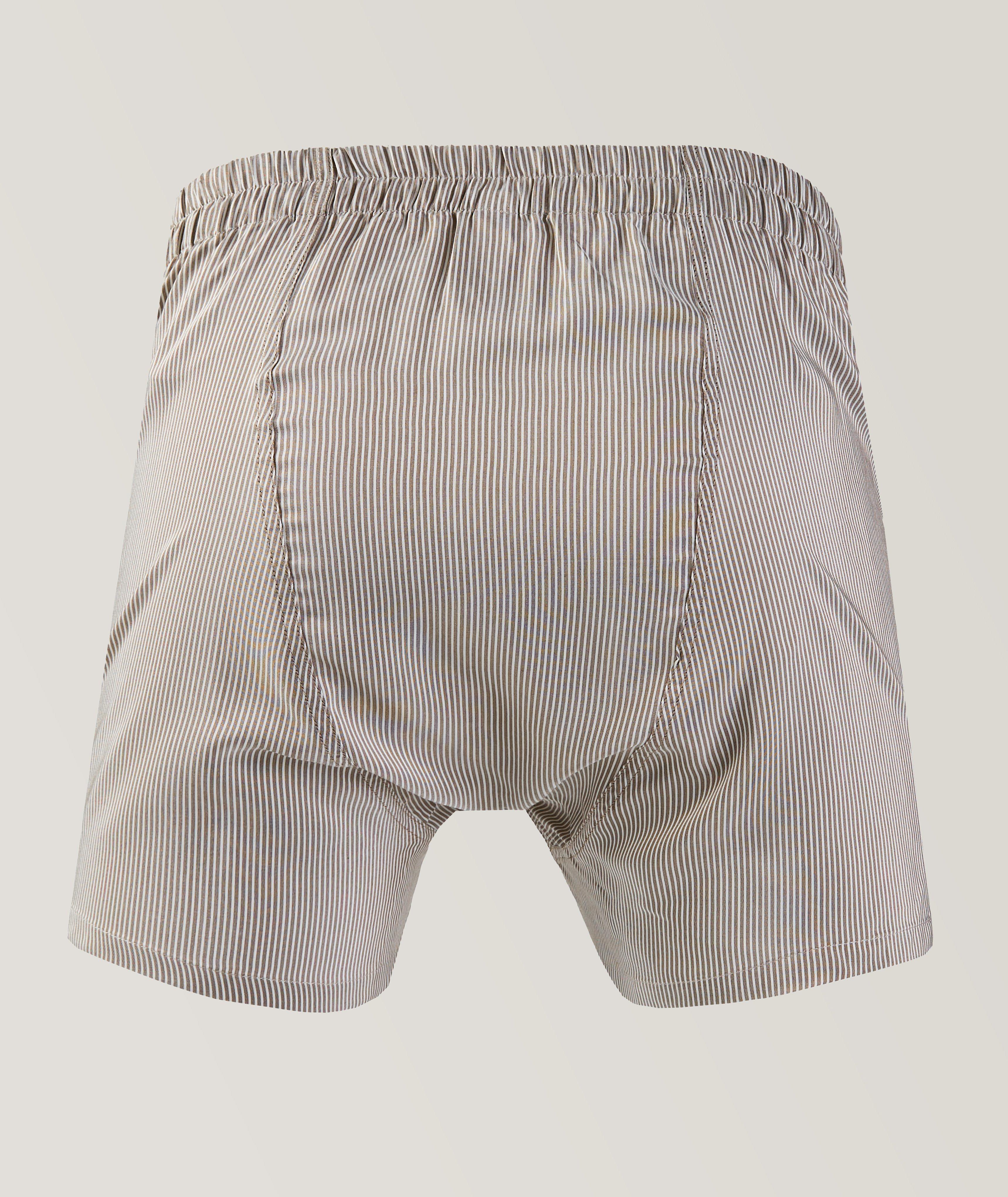 Pinstripe Patterned Silk-Blend Boxer Shorts image 1