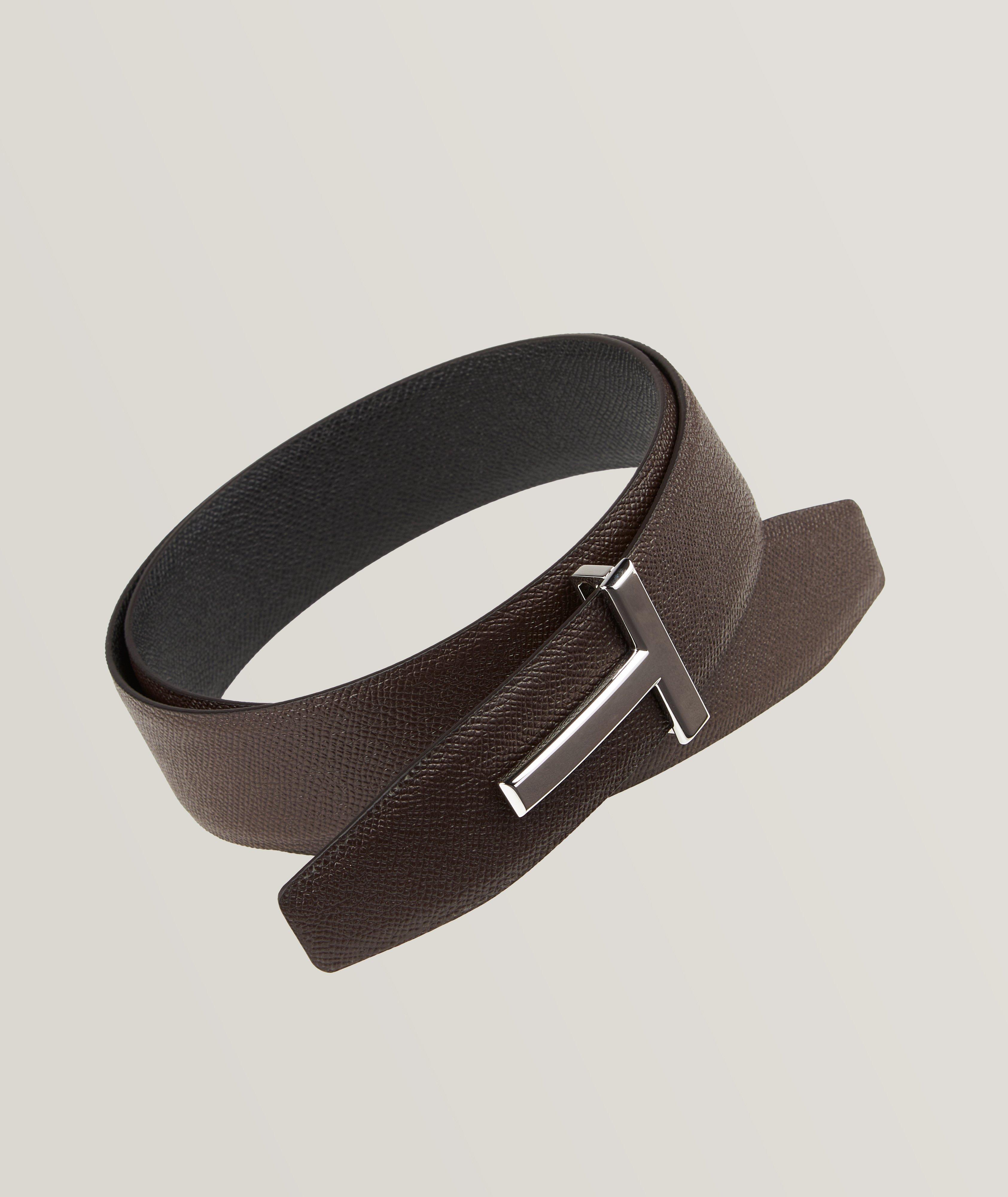 Reversible Grain Leather Textured Belt image 0