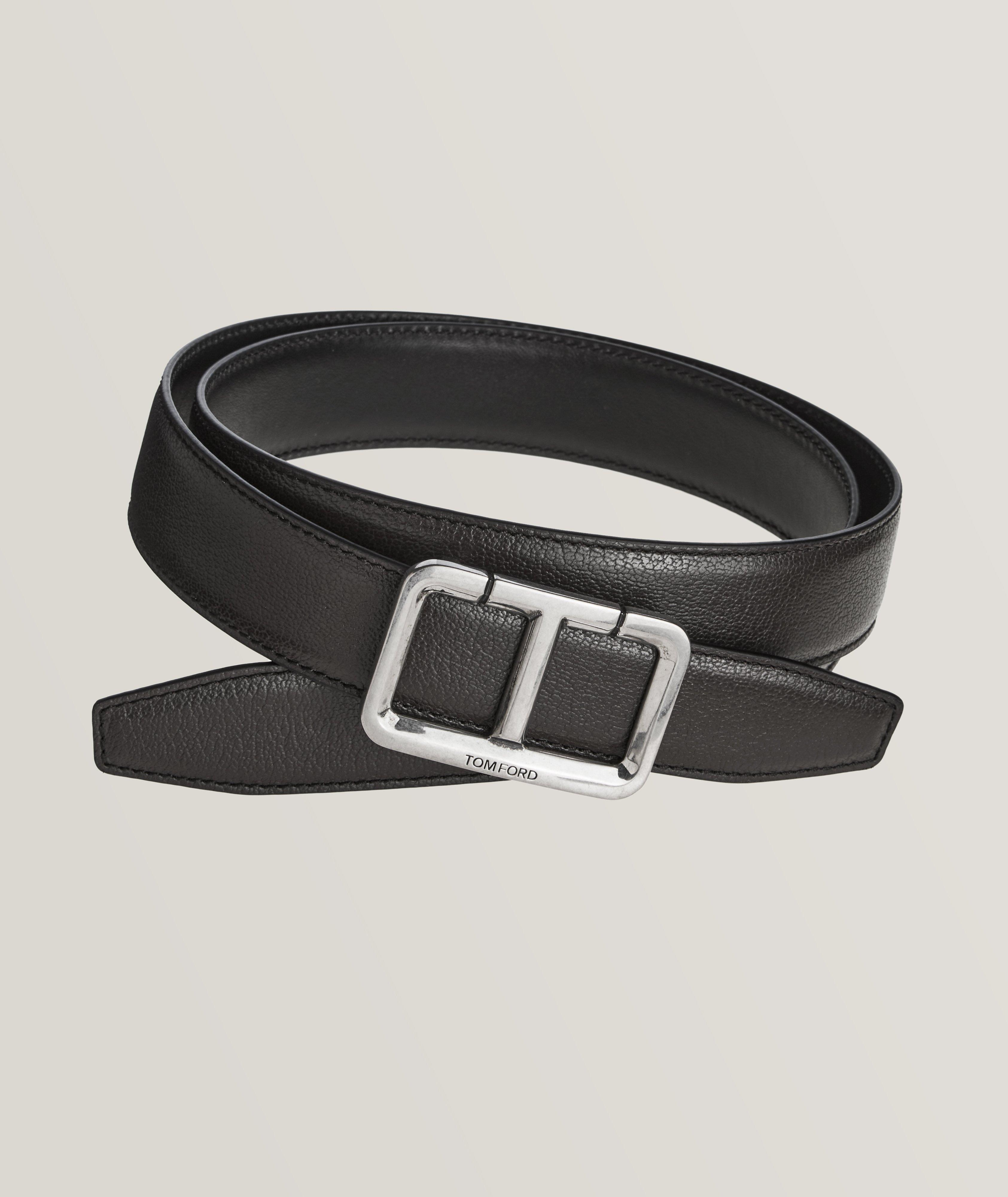Goat Leather T Frame-Buckle Belt image 0