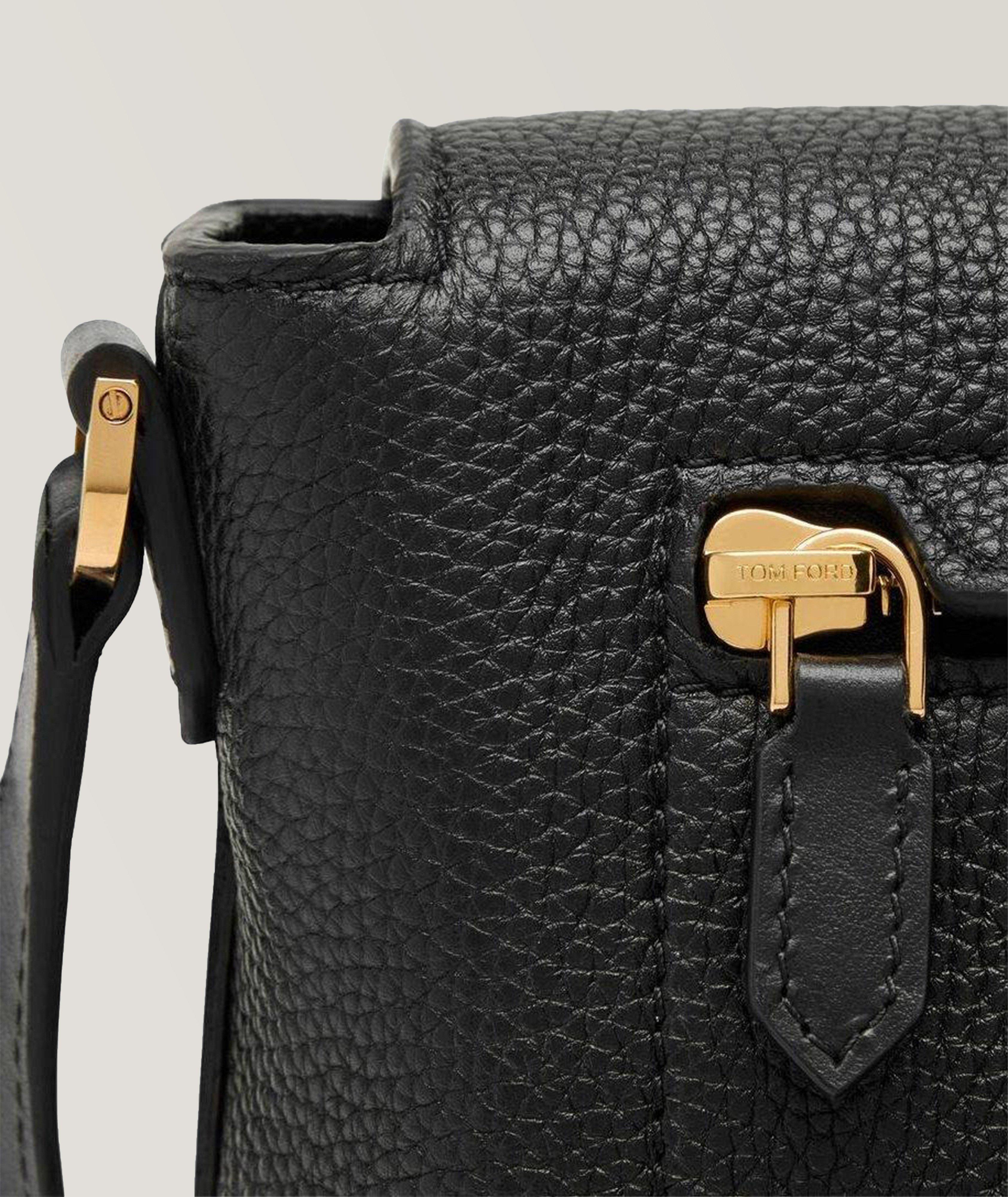 Sac messager en cuir grenu image 3