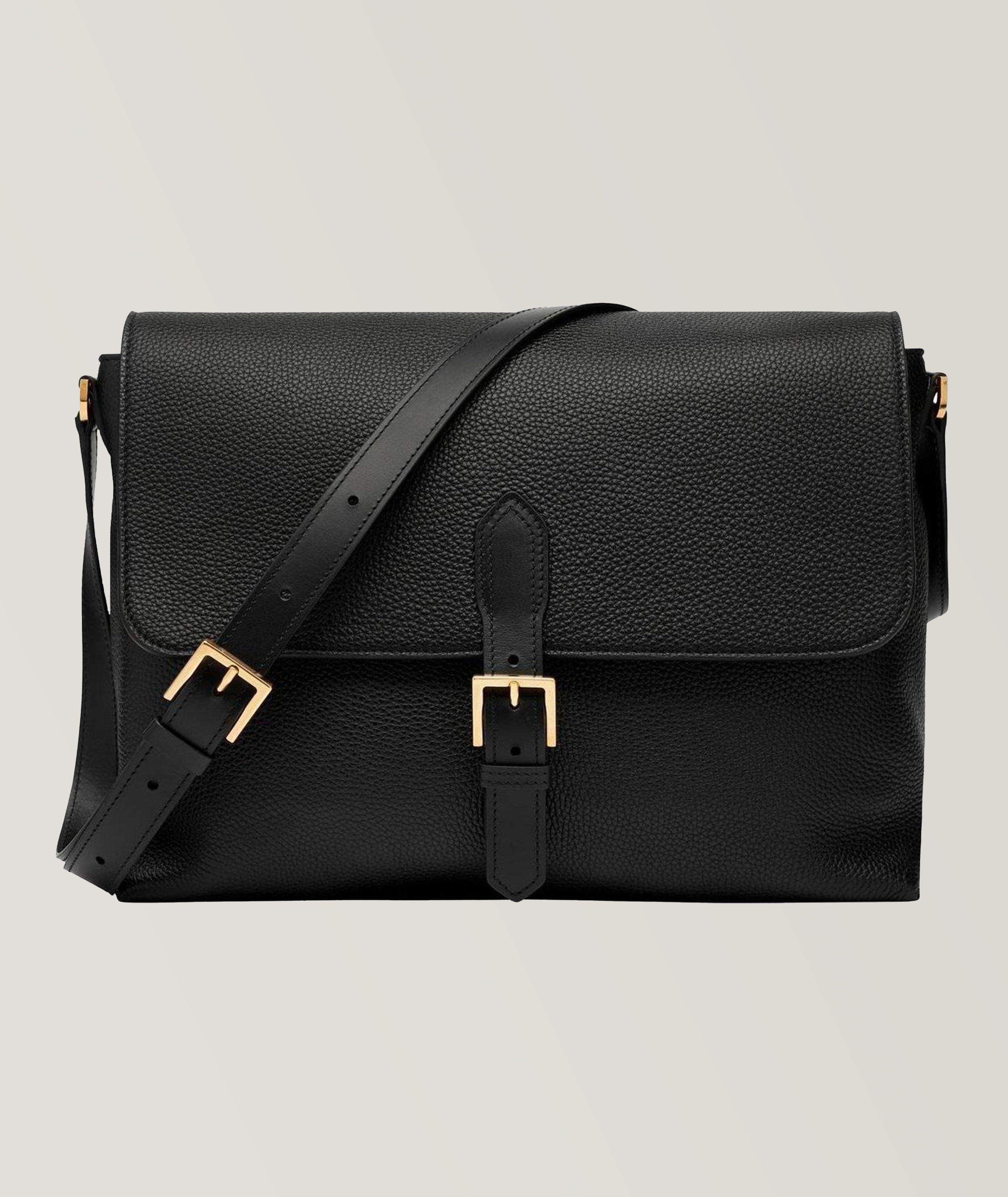 Sac messager en cuir grenu image 0