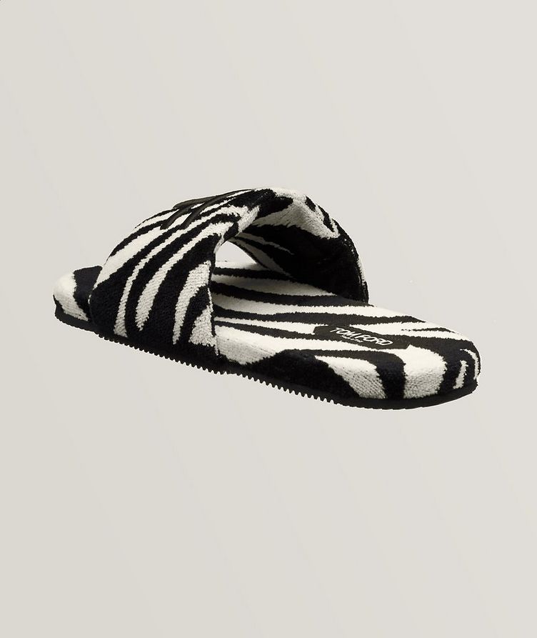 Harrison Jacquard Zebra Print Slippers image 1