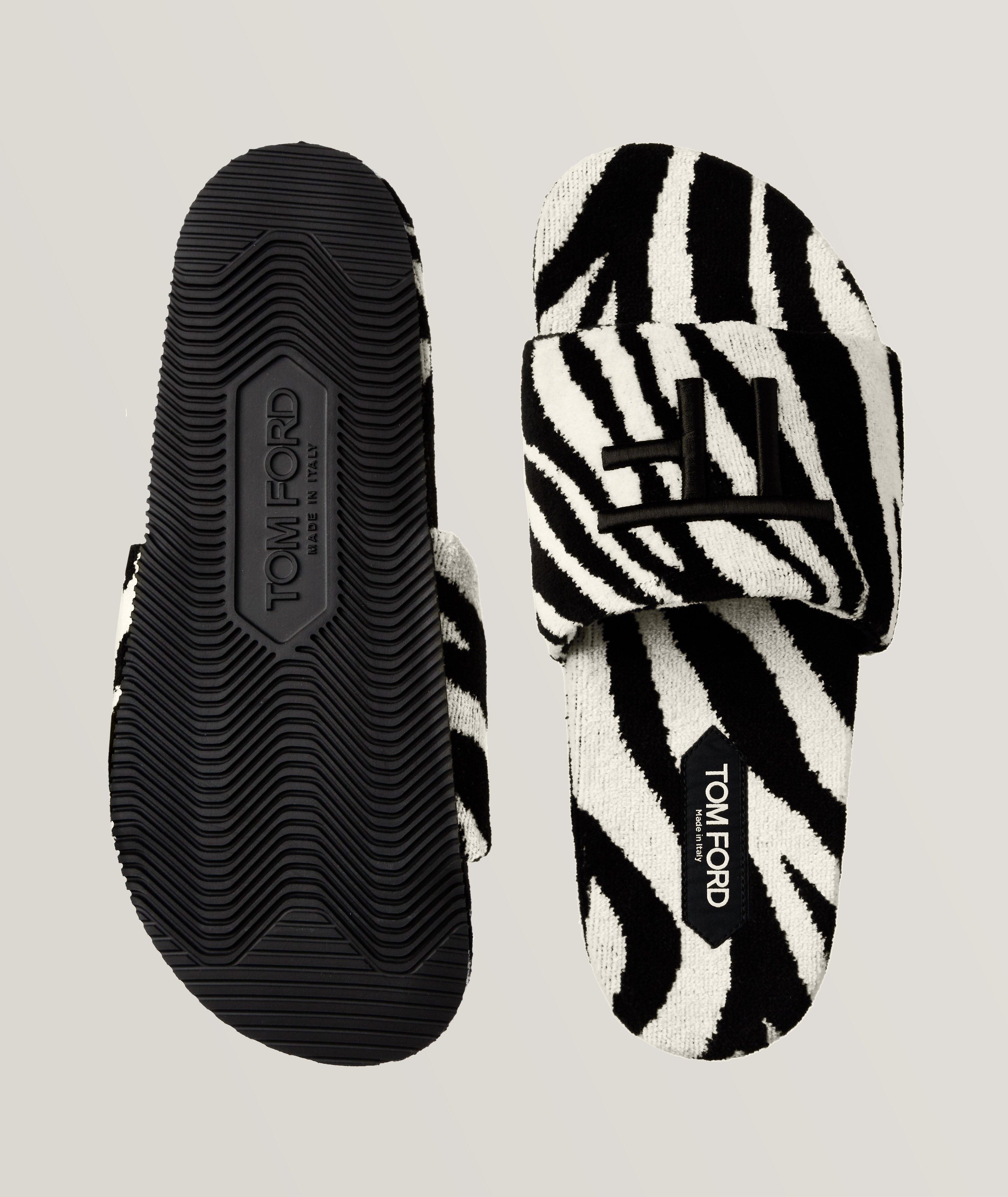 Harrison Jacquard Zebra Print Slippers image 2