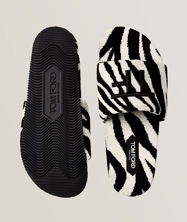 Harrison Jacquard Zebra Print Slippers image 2