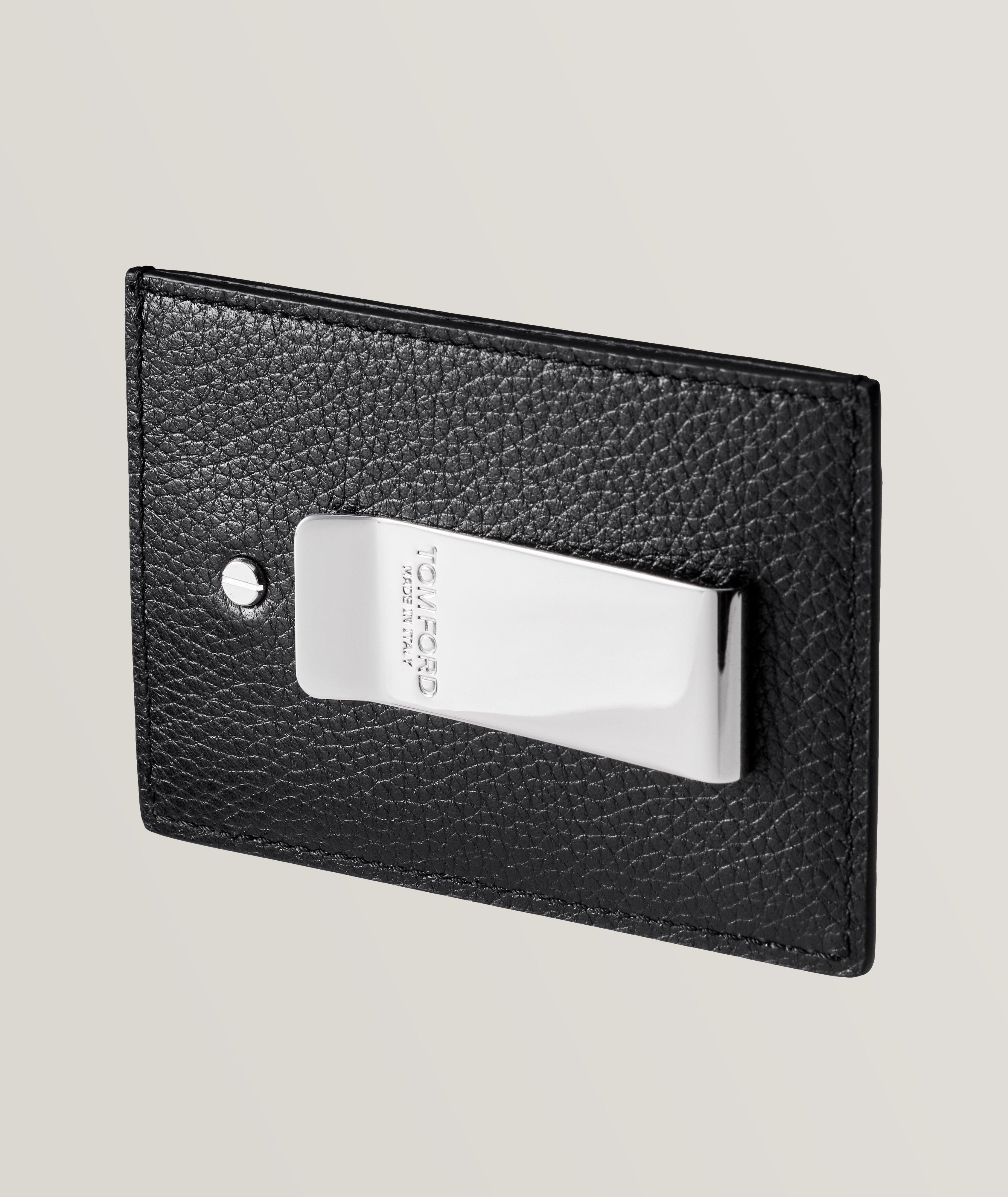 Grain Leather Money Clip Cardholder image 1