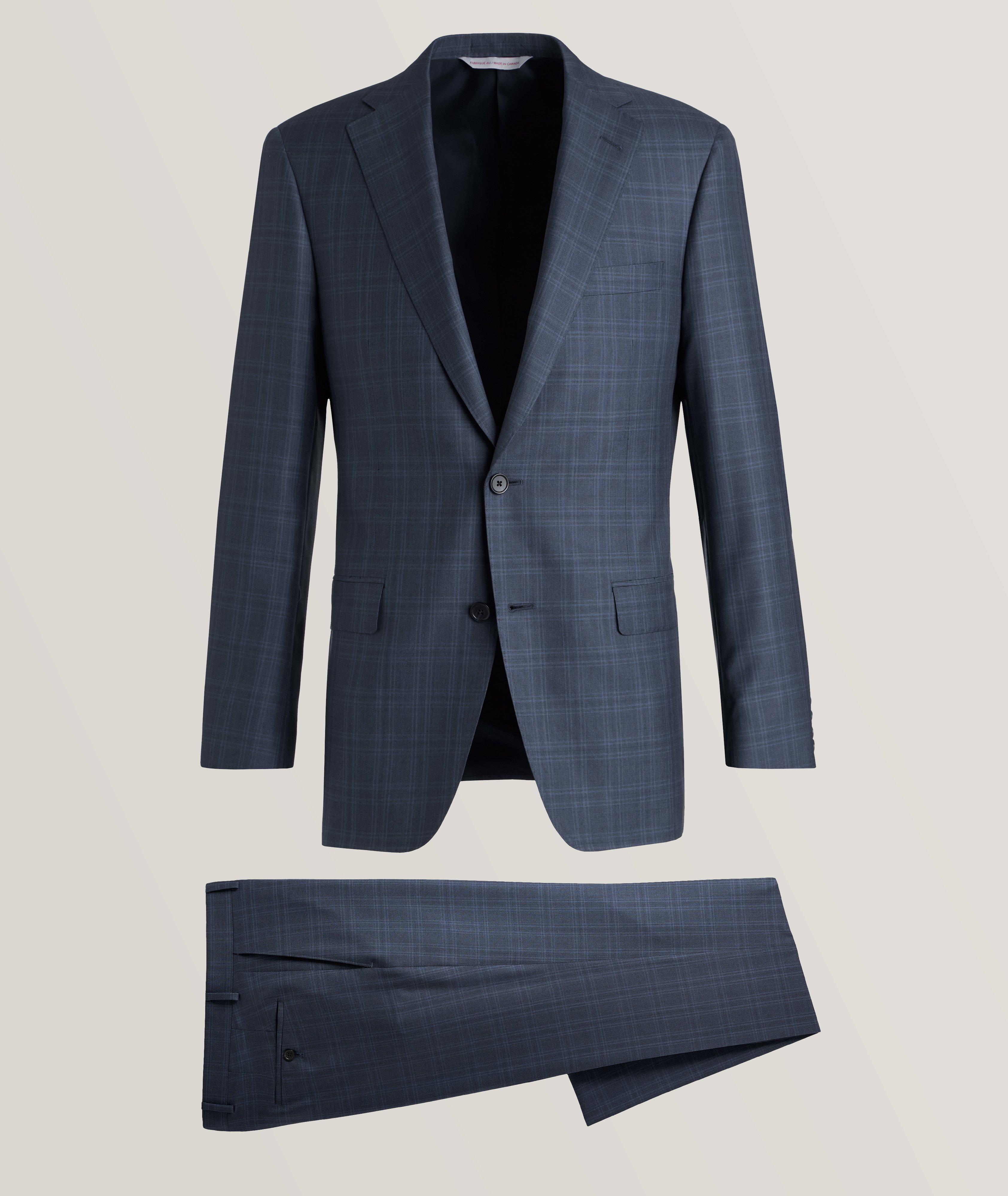Samuelsohn Cosmo Plaid Patterned Wool-Silk Suit