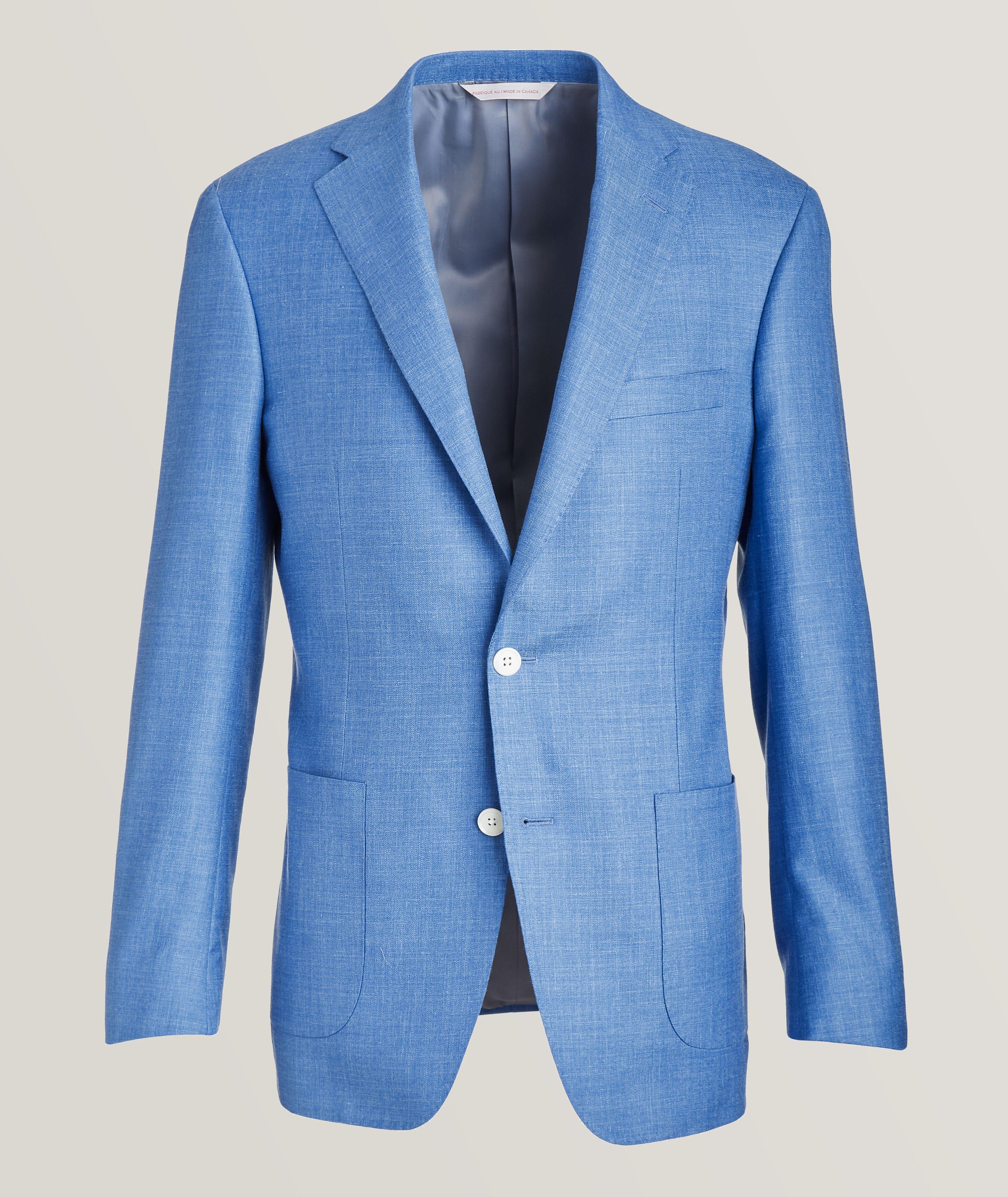 Cosmo Wool-Silk-Linen Crosshatch Sport Jacket image 0