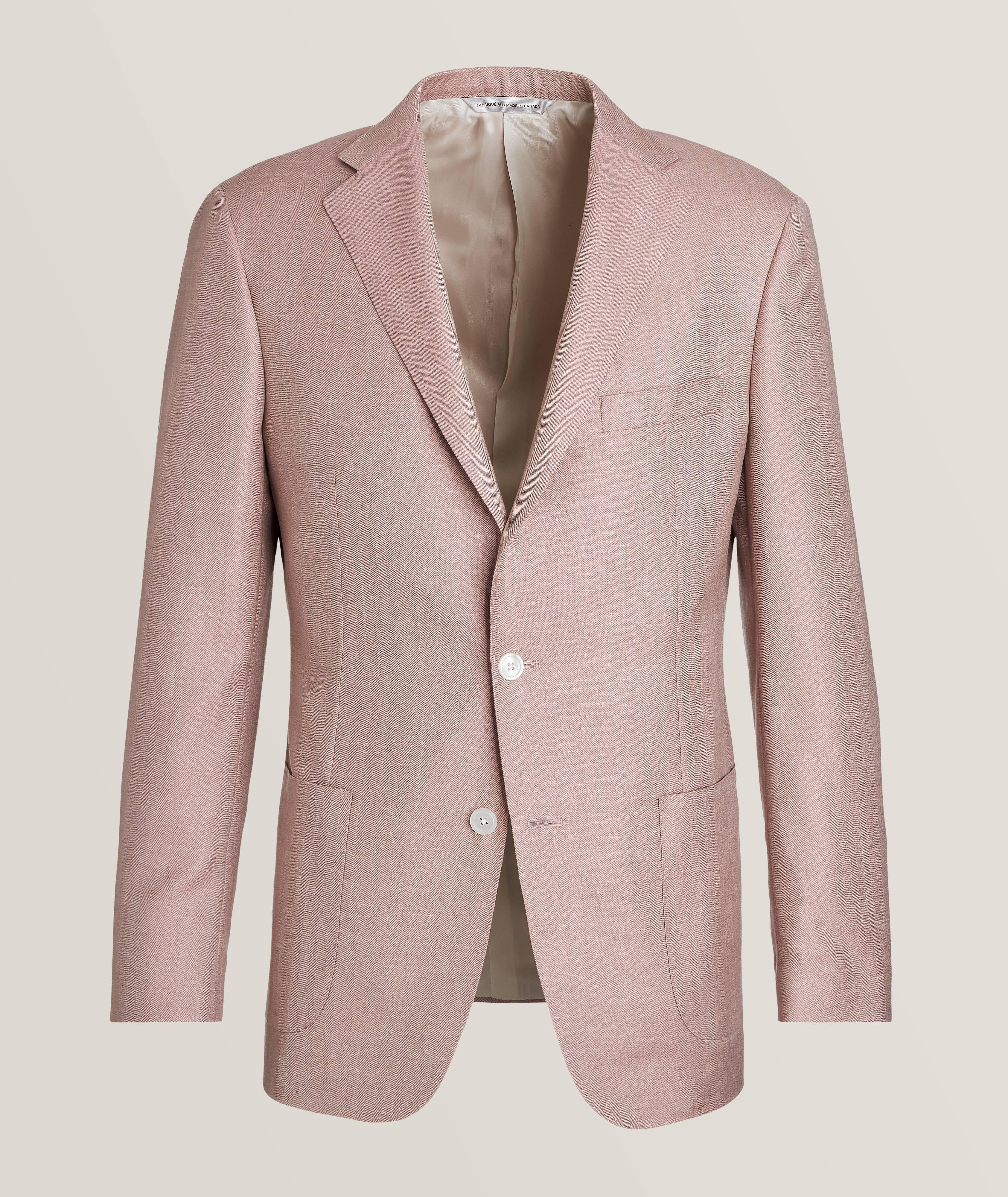 Herringbone Wool, Silk, & Linen Sport Jacket image 0